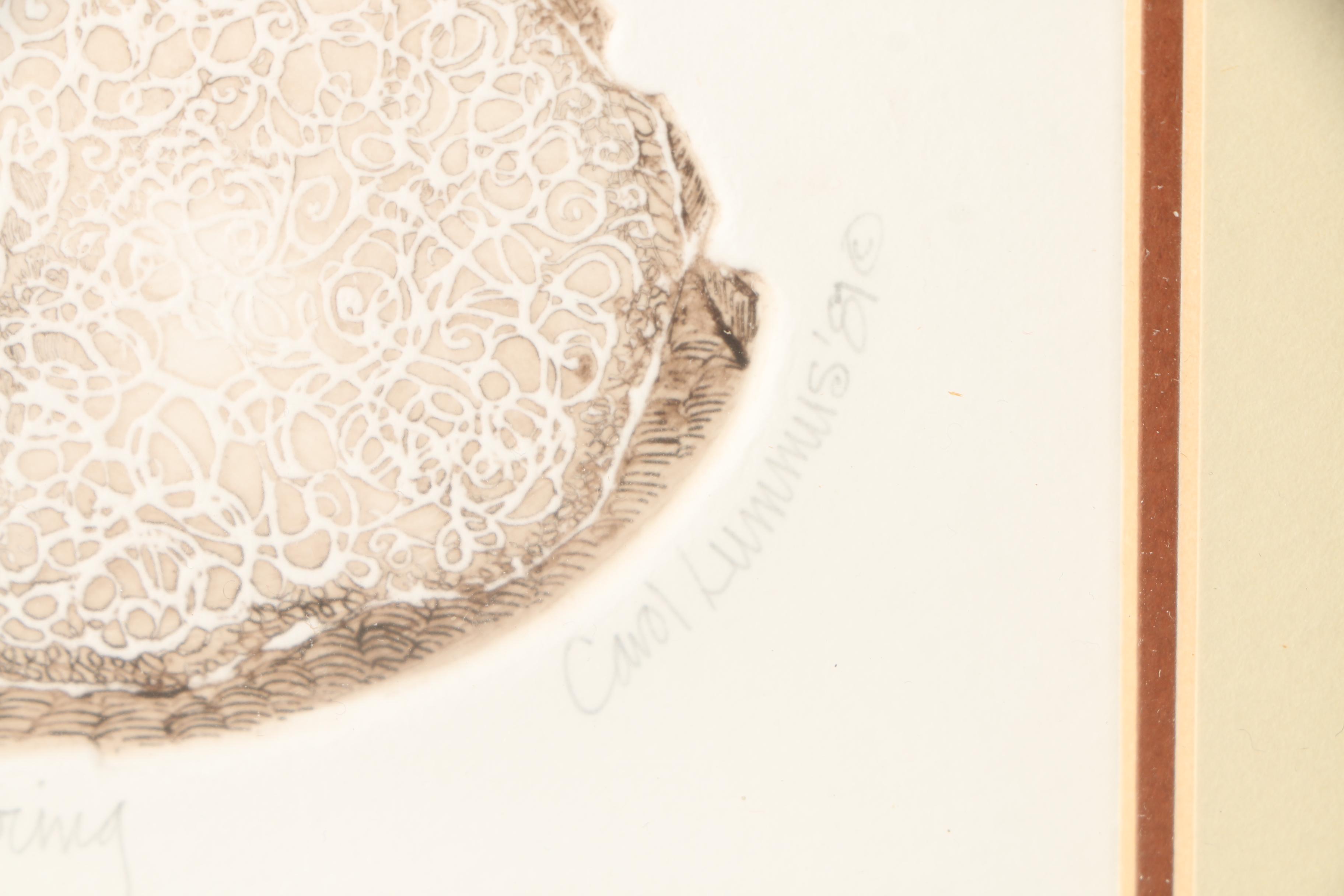 Carol Lummus Limited Edition Etchings of a Frog and Sheep