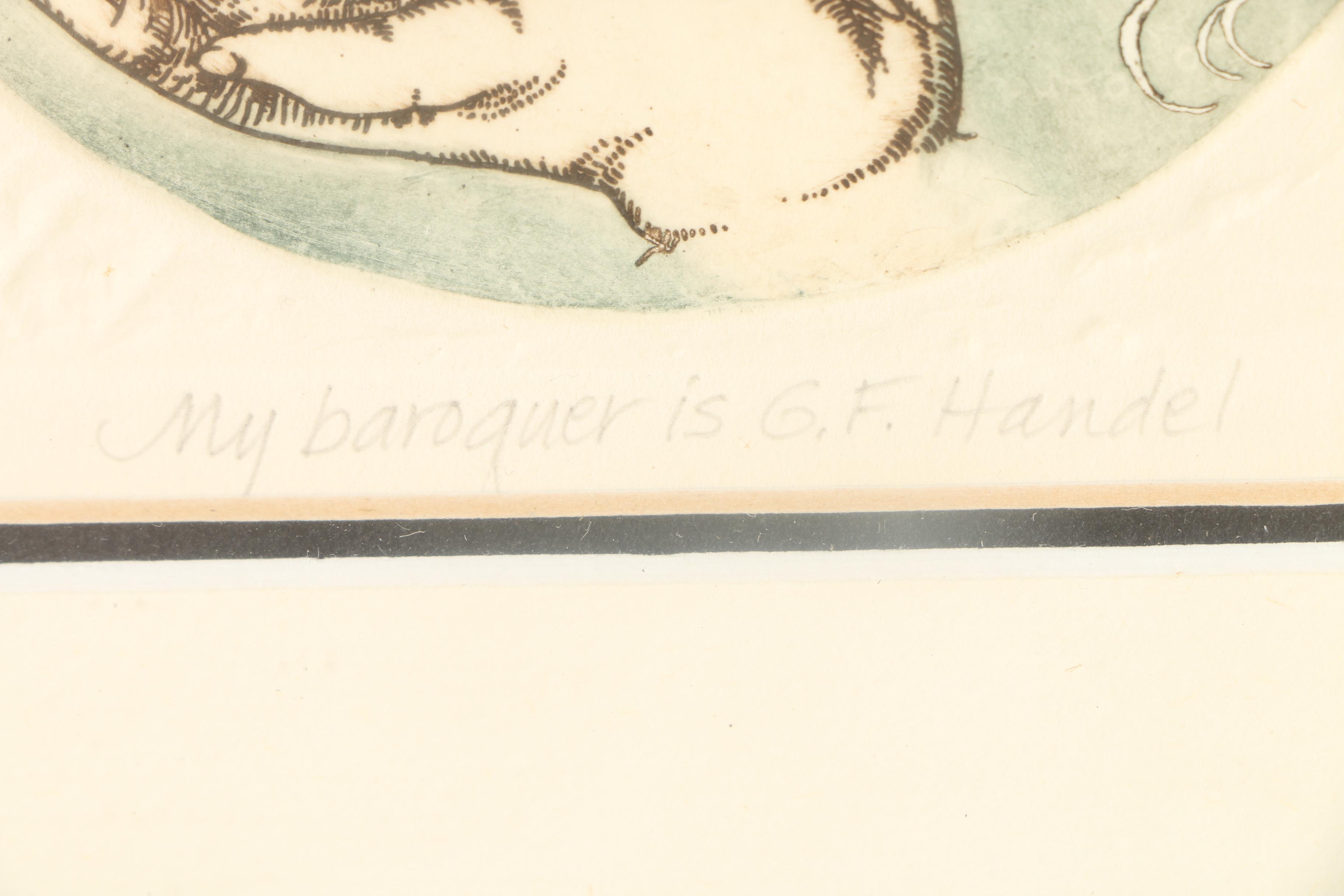 Carol Lummus Limited Edition Etchings of a Frog and Sheep