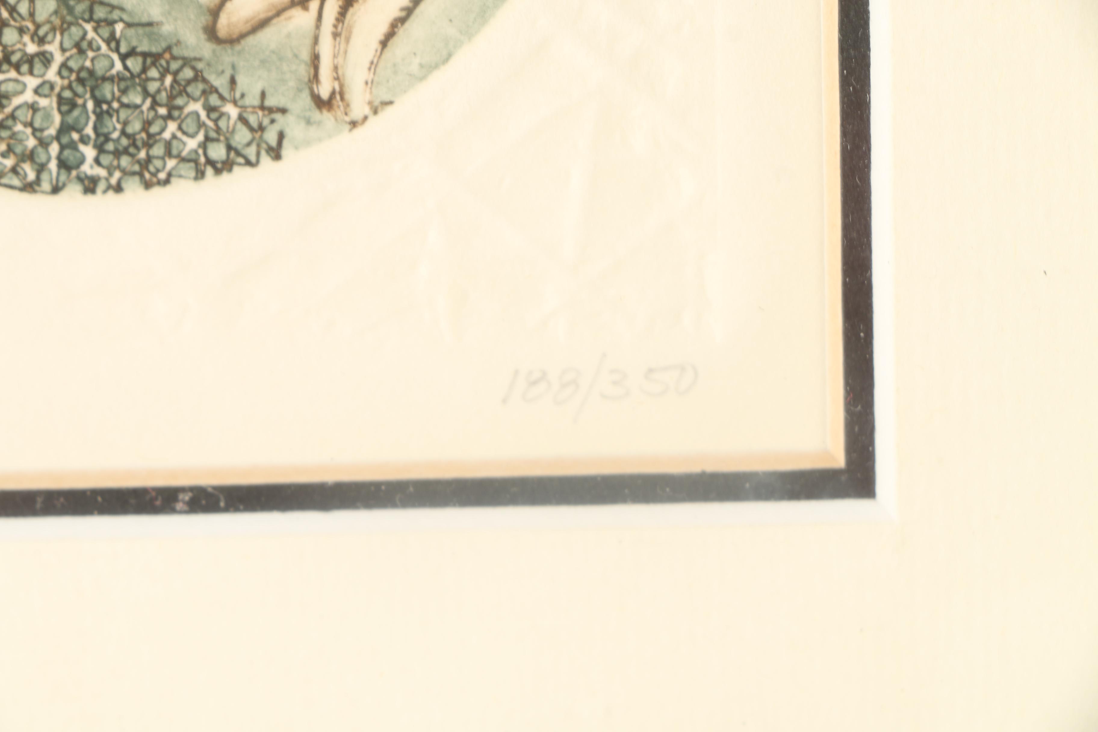 Carol Lummus Limited Edition Etchings of a Frog and Sheep