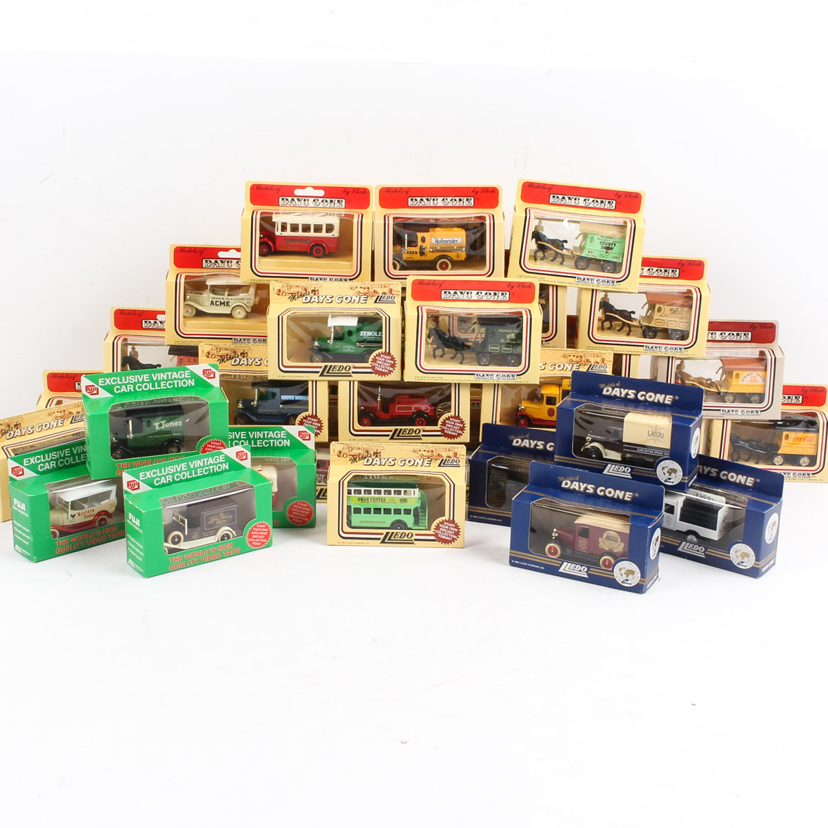 Vintage 1:64 Scale Die-Cast Vehicles Featuring Lledo and Fugi