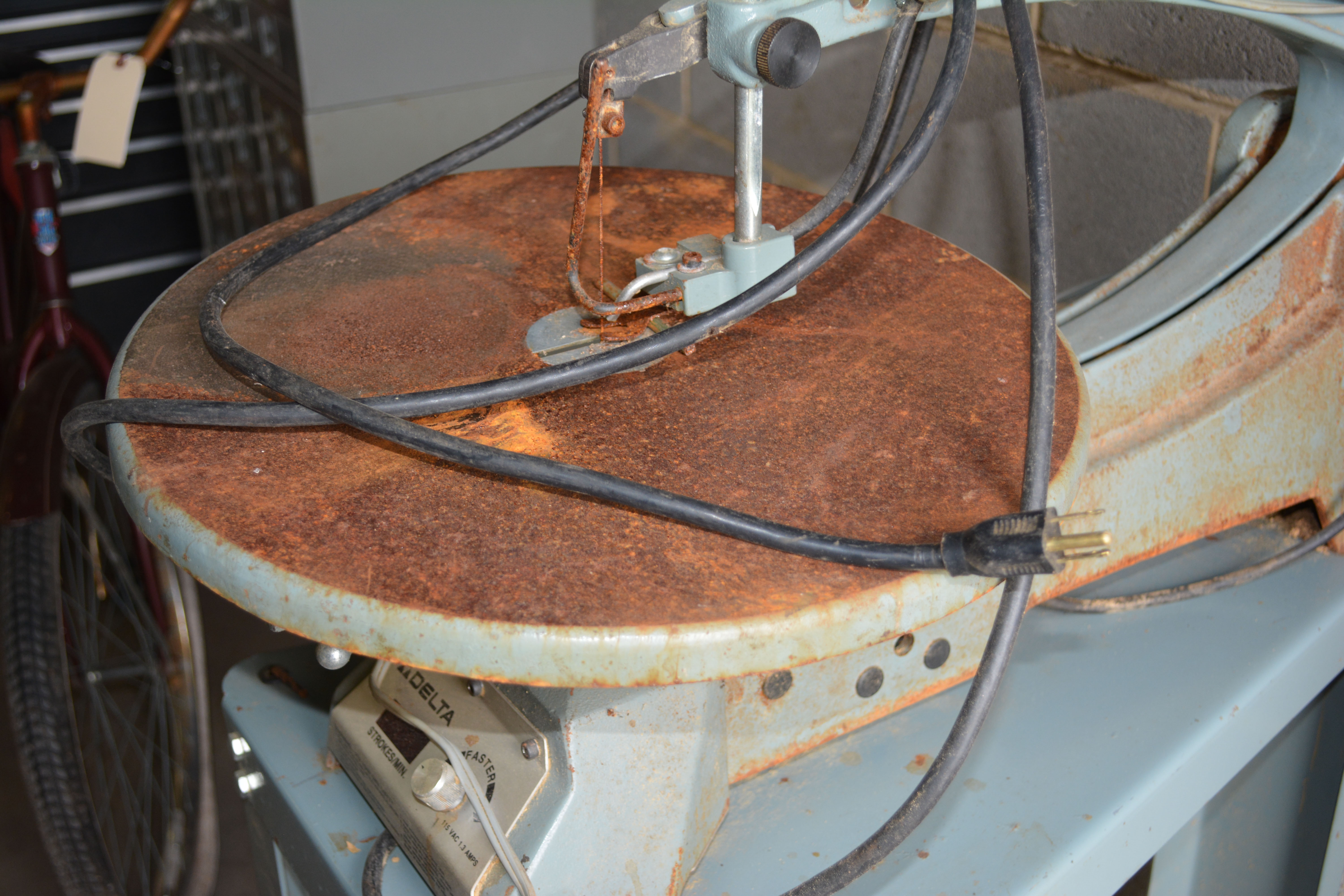 Vintage Delta Scroll Saw on Table