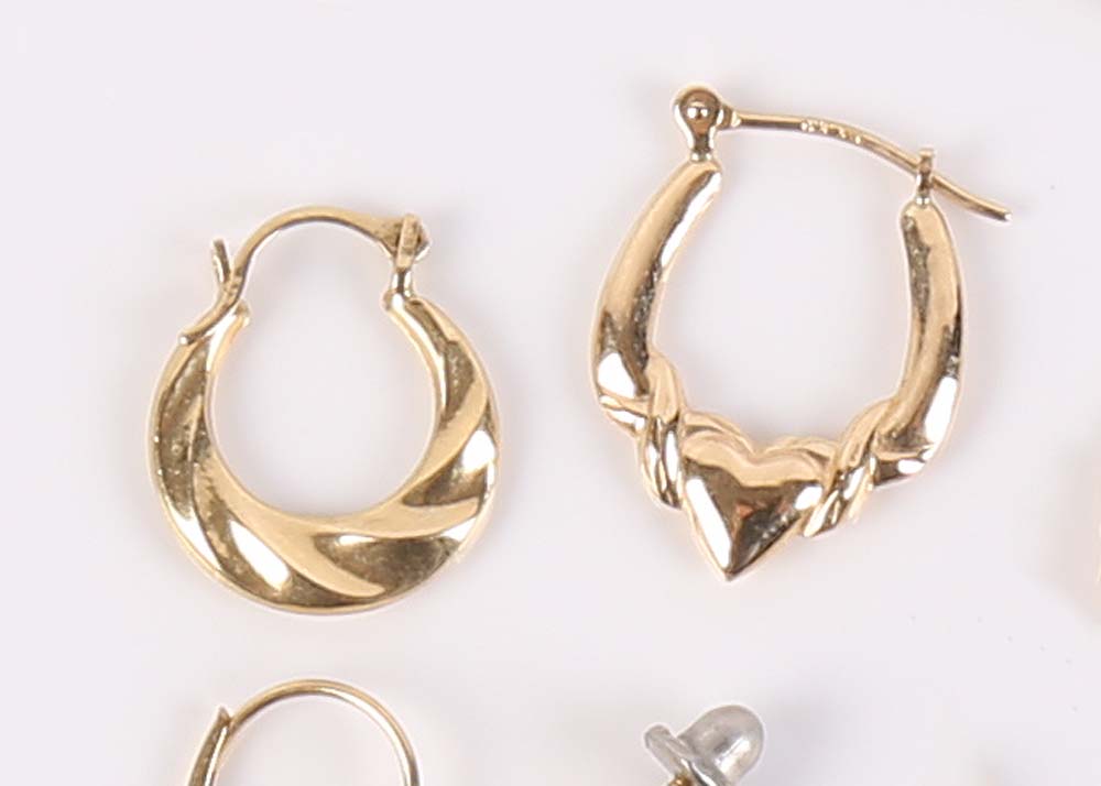 14K Yellow Gold Single Earrings