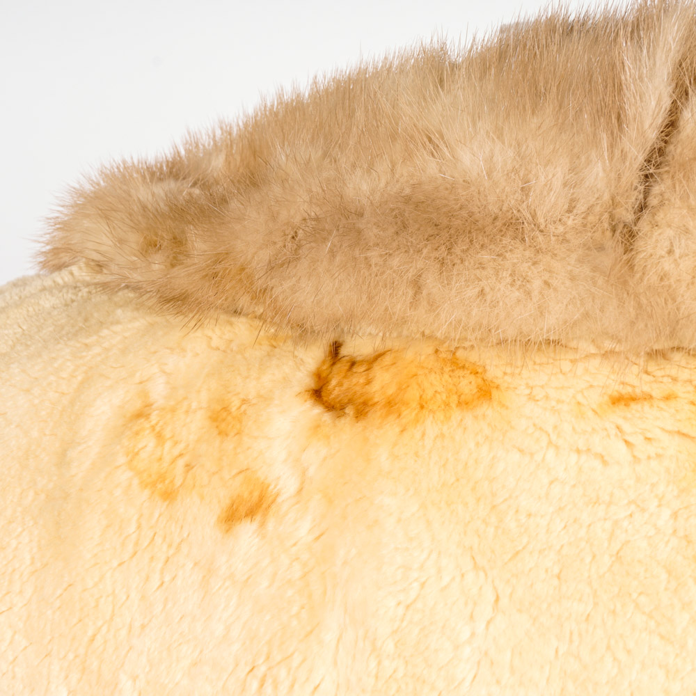 Vintage Beaver Fur Coat with Mink Collar