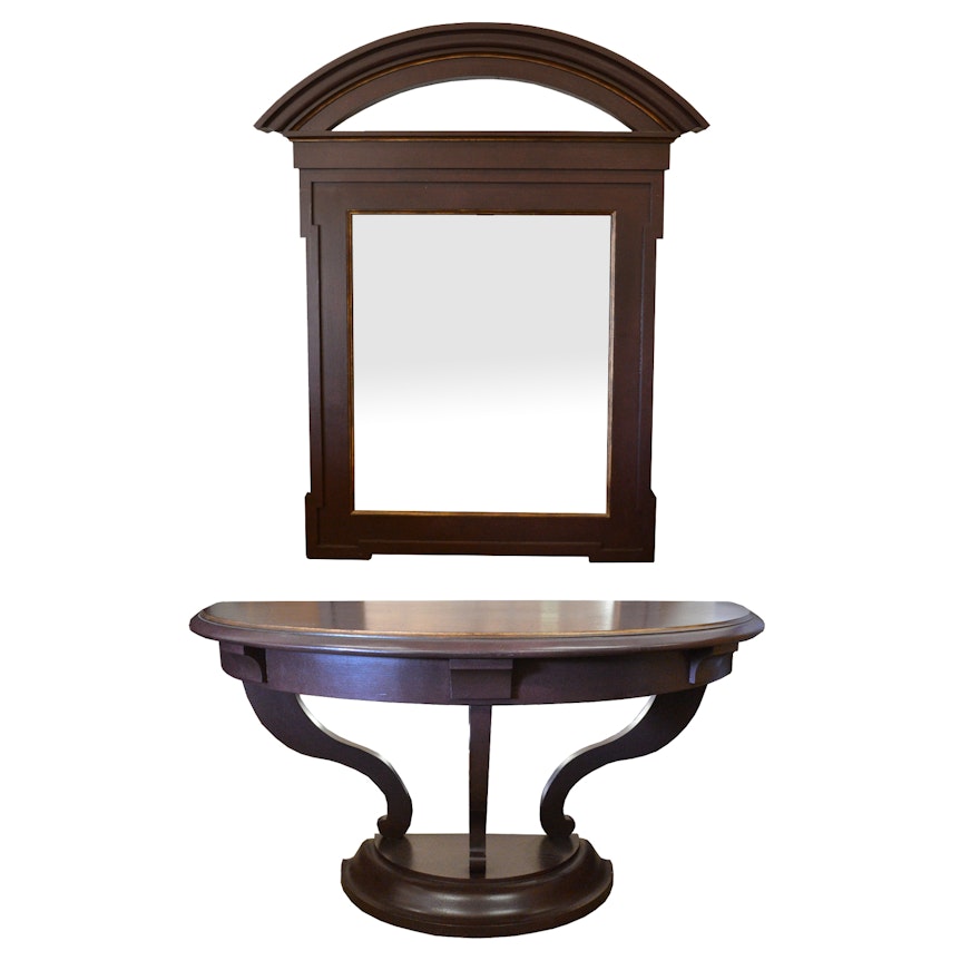 Art Deco Style Foyer Table and Wall Mirror