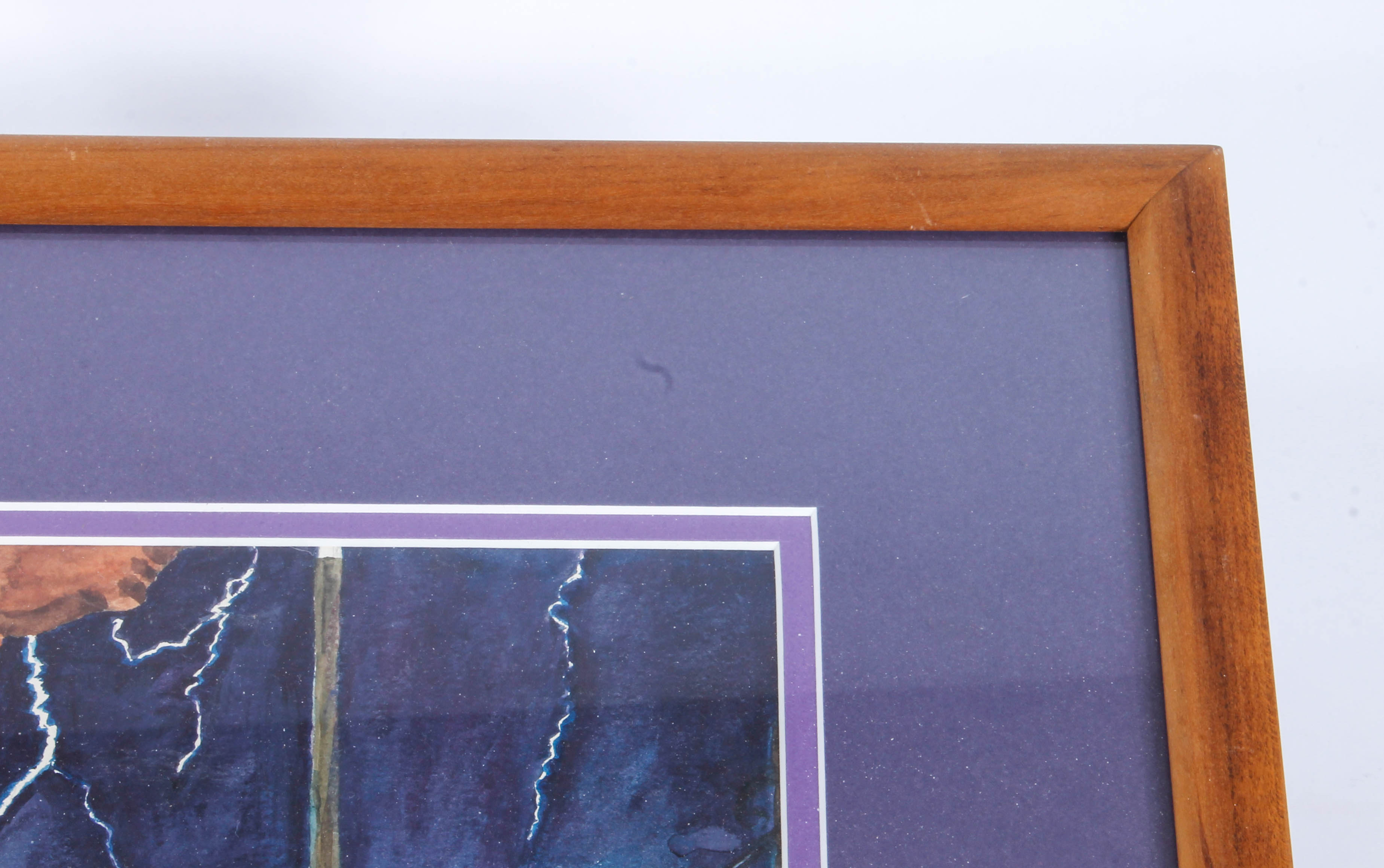 Framed City Scene Watercolor