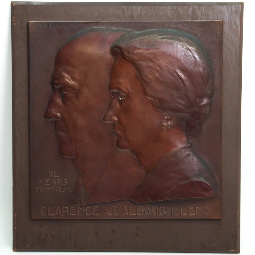 Circa 1949 Alexander Finta Cast Bronze Bas Relief Wall Sculpture