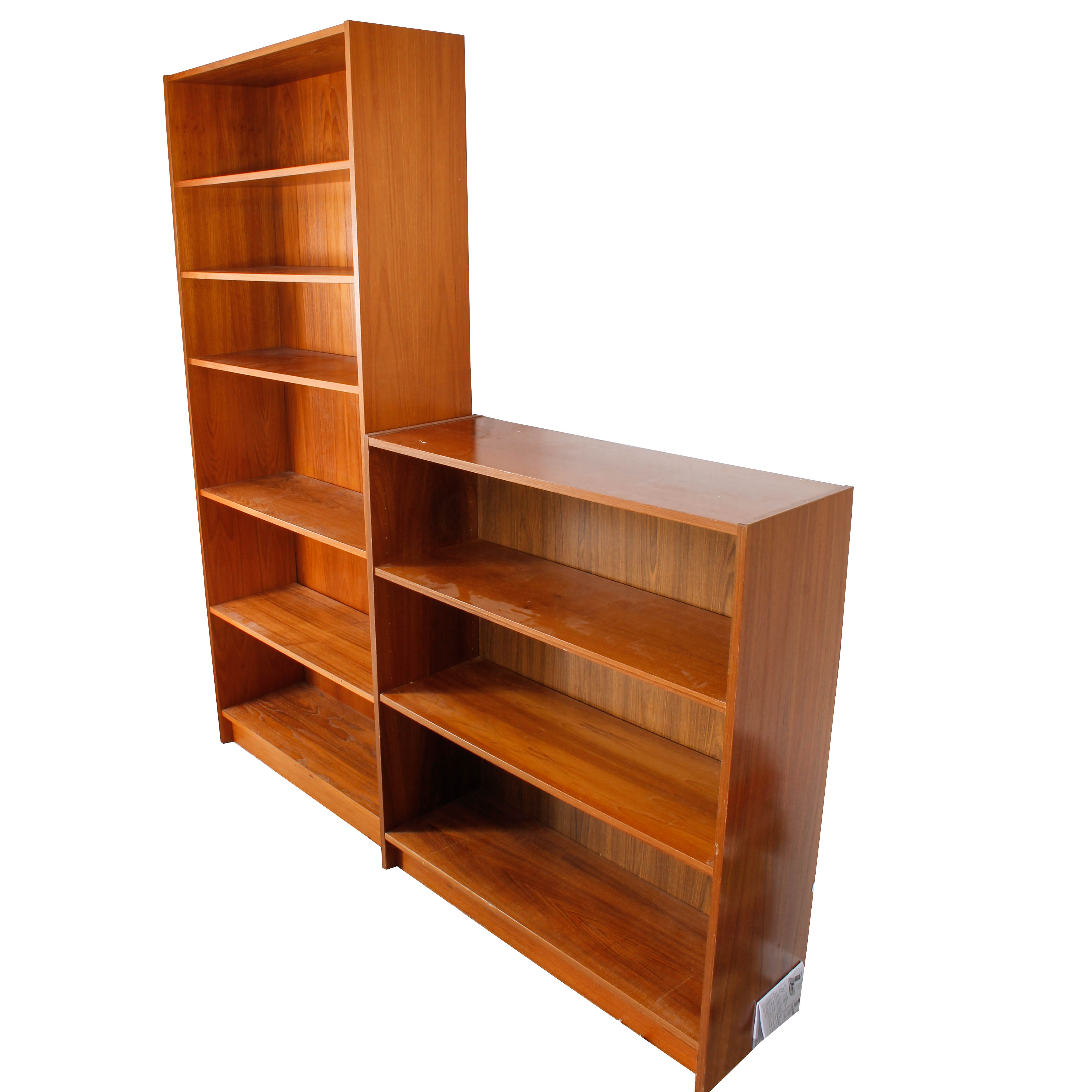 Modern Teak Veneer Bookshelves