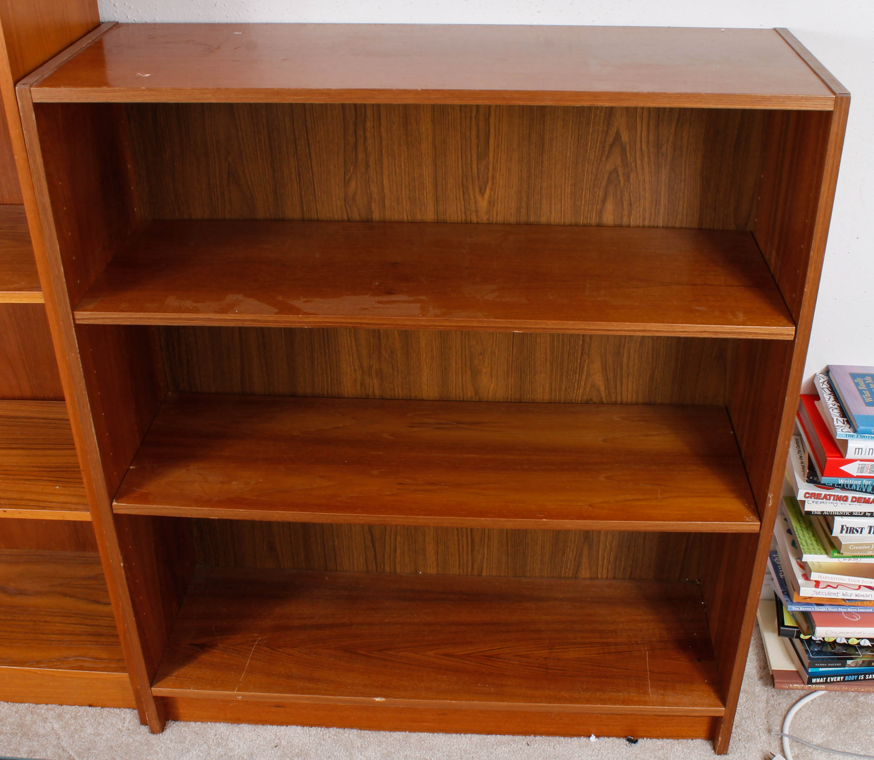 Modern Teak Veneer Bookshelves