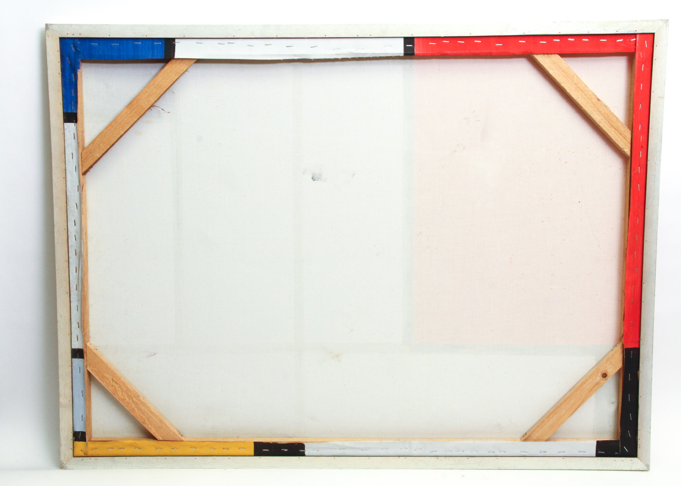 Acrylic Copy Painting After Piet Mondrian Grid Painting