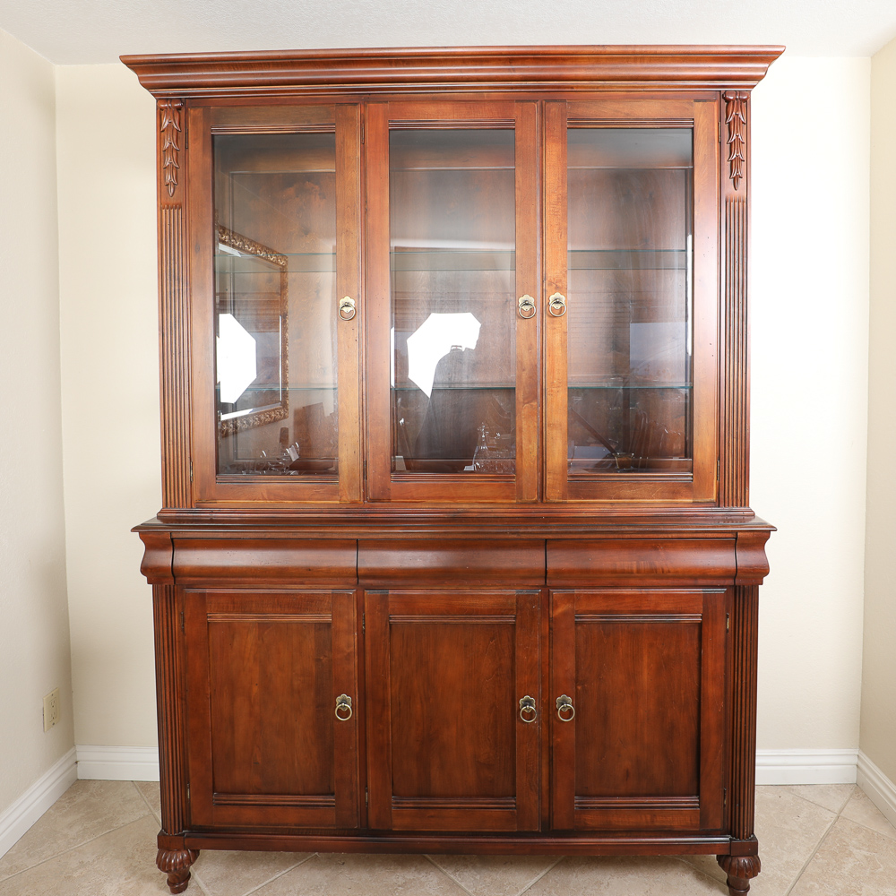 Vintage Ethan Allen Lighted China Cabinet