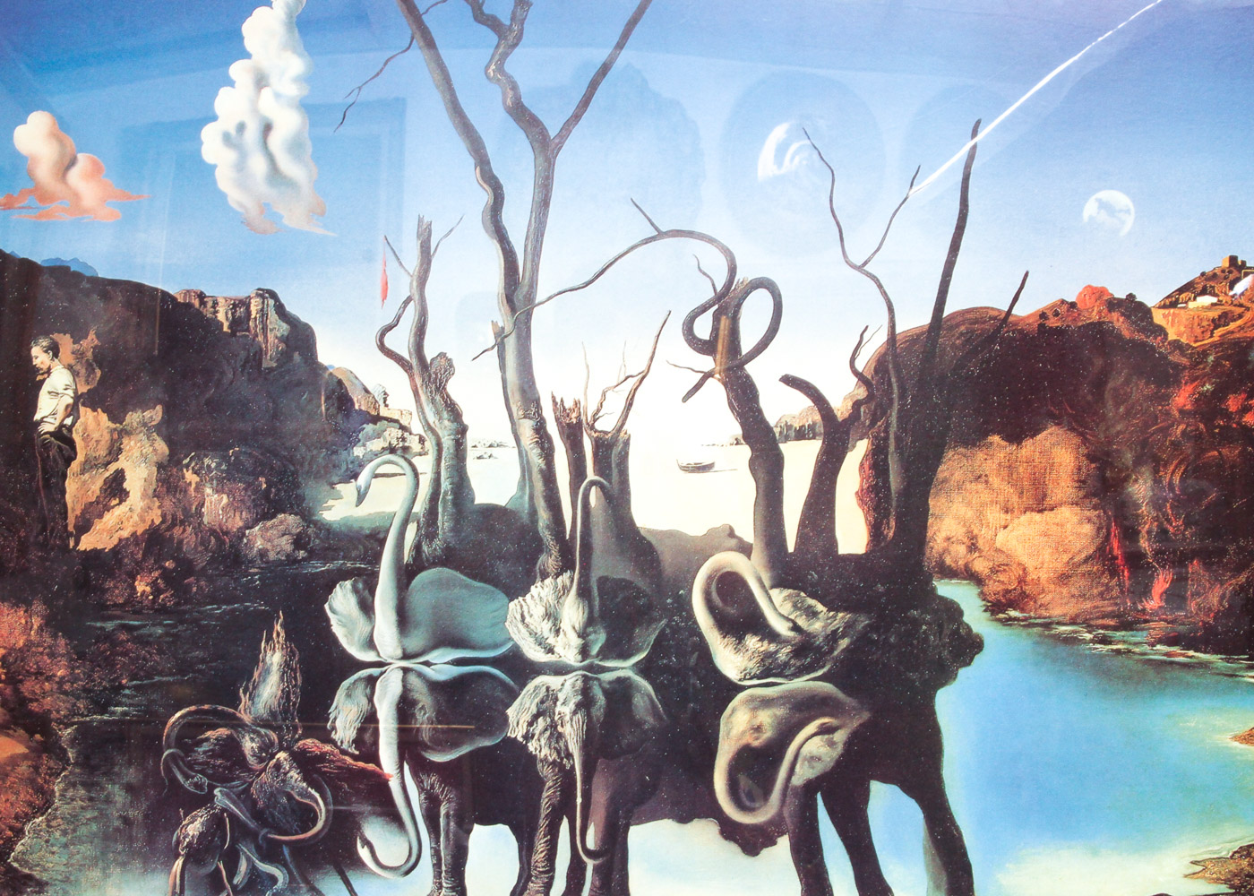Offset Lithograph Poster After "Swans Reflecting Elephants" by Salvador Dali