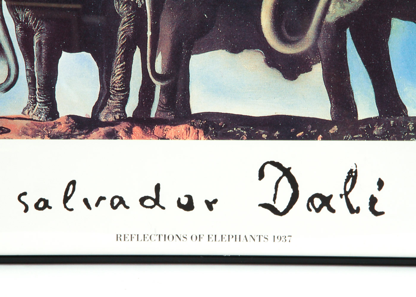 Offset Lithograph Poster After "Swans Reflecting Elephants" by Salvador Dali