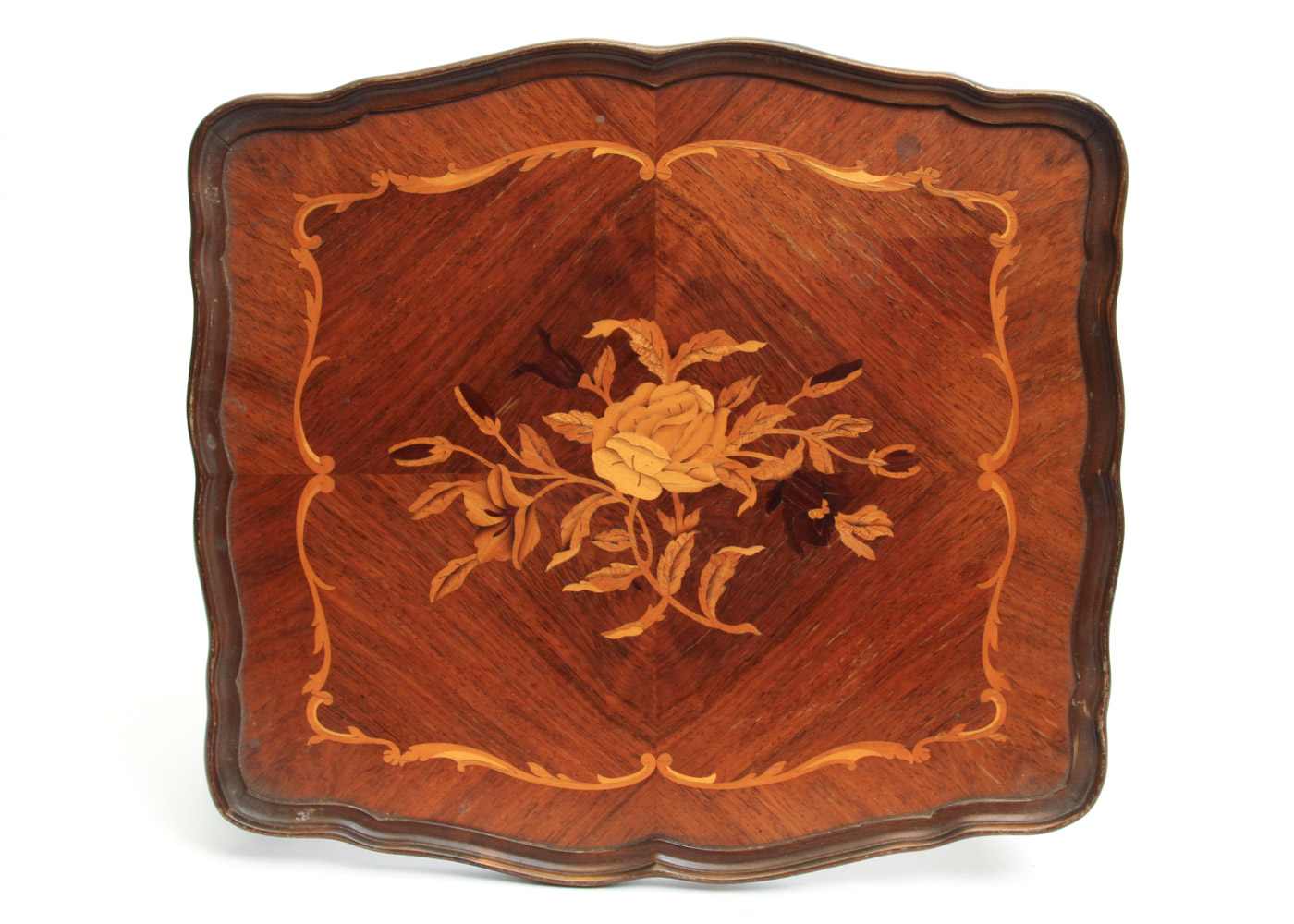 Queen Anne Style Nesting Tables with Marquetry Tops