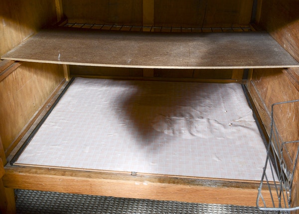 Vintage Oak Hoosier Cabinet with Porcelain Enamel Surface