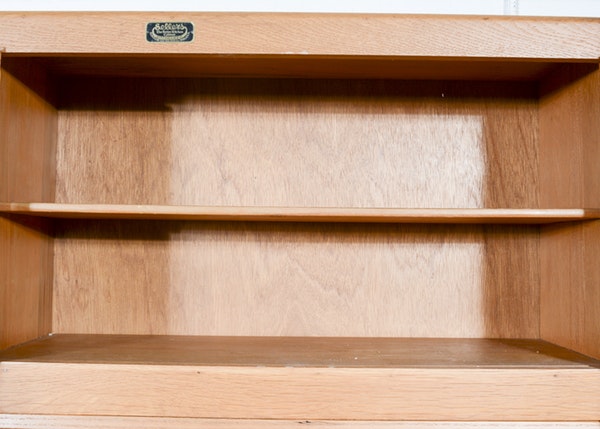 Vintage Oak Hoosier Cabinet with Porcelain Enamel Surface