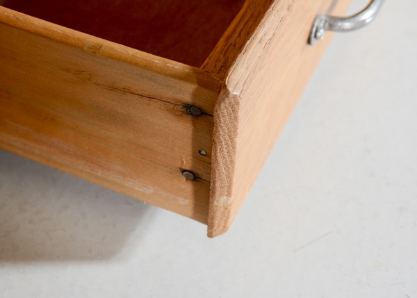 Vintage Oak Hoosier Cabinet with Porcelain Enamel Surface