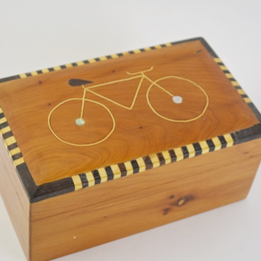 Pine Box With Bicycle Design