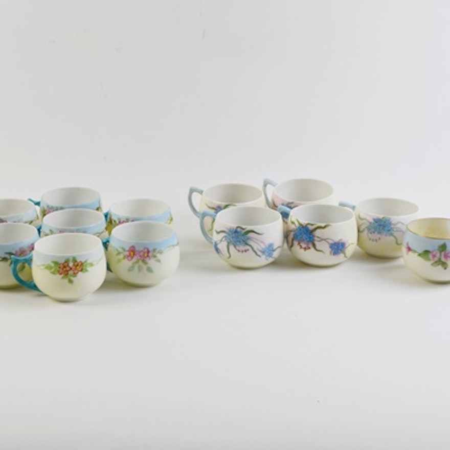Floral Painted Fine Porcelain Teacup Collection