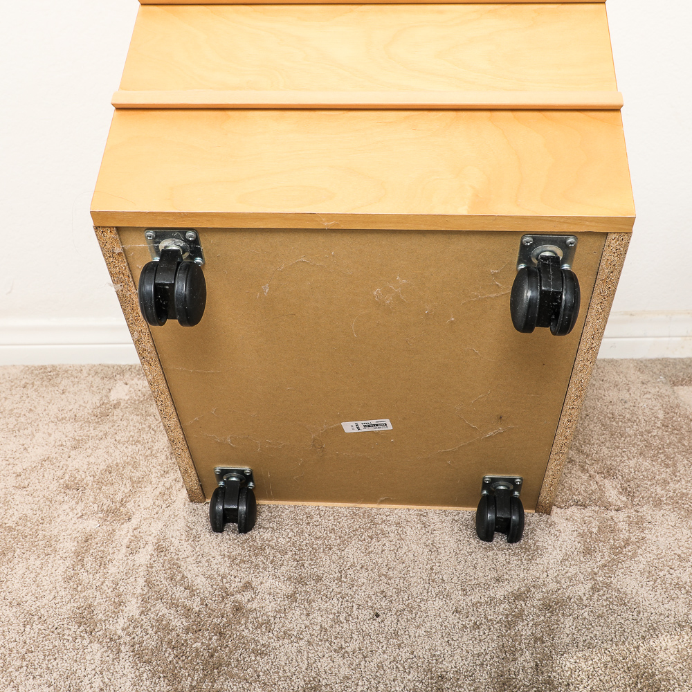 Vintage Wood Rolling Cabinet