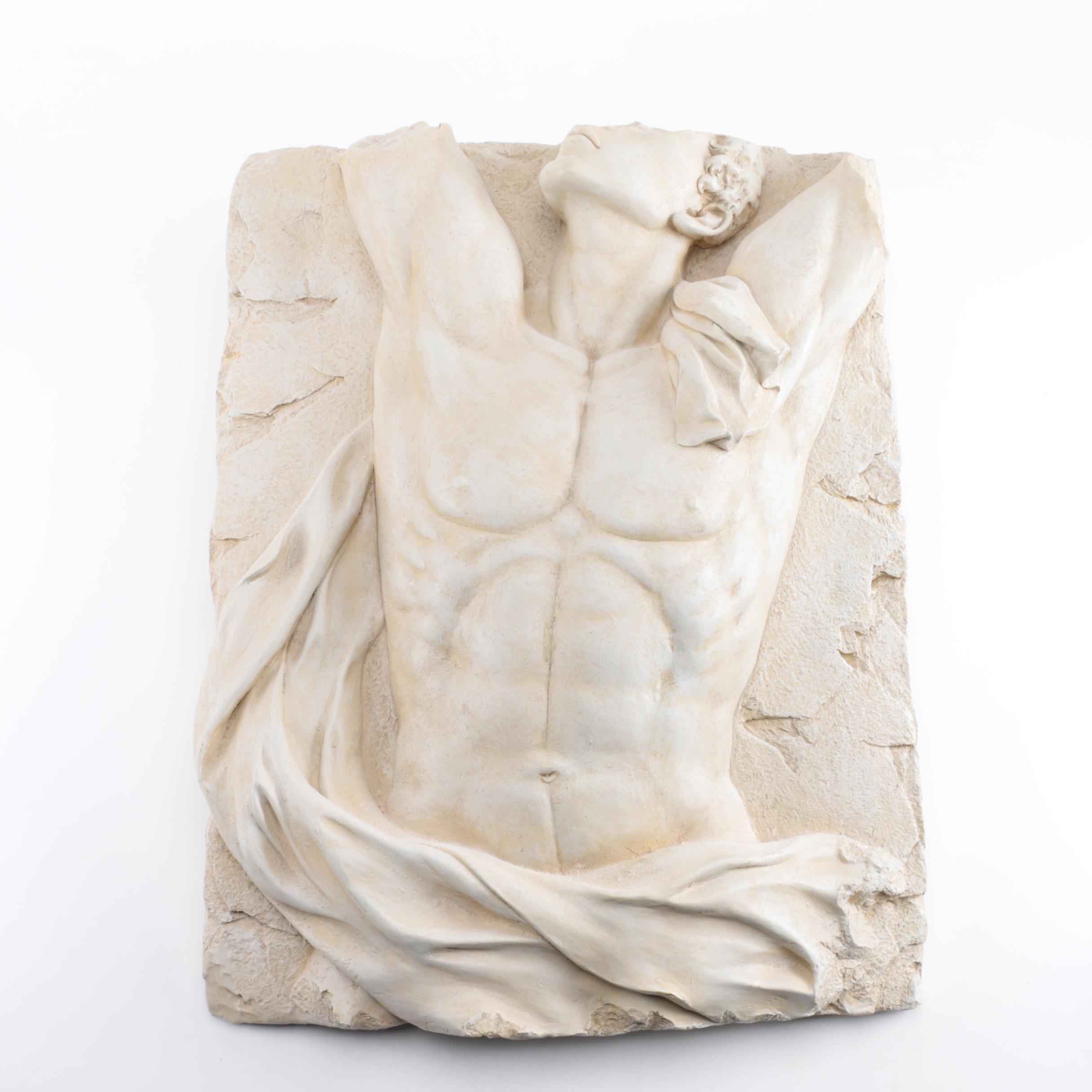 Plaster Cast of a Mans Torso Wall Decor