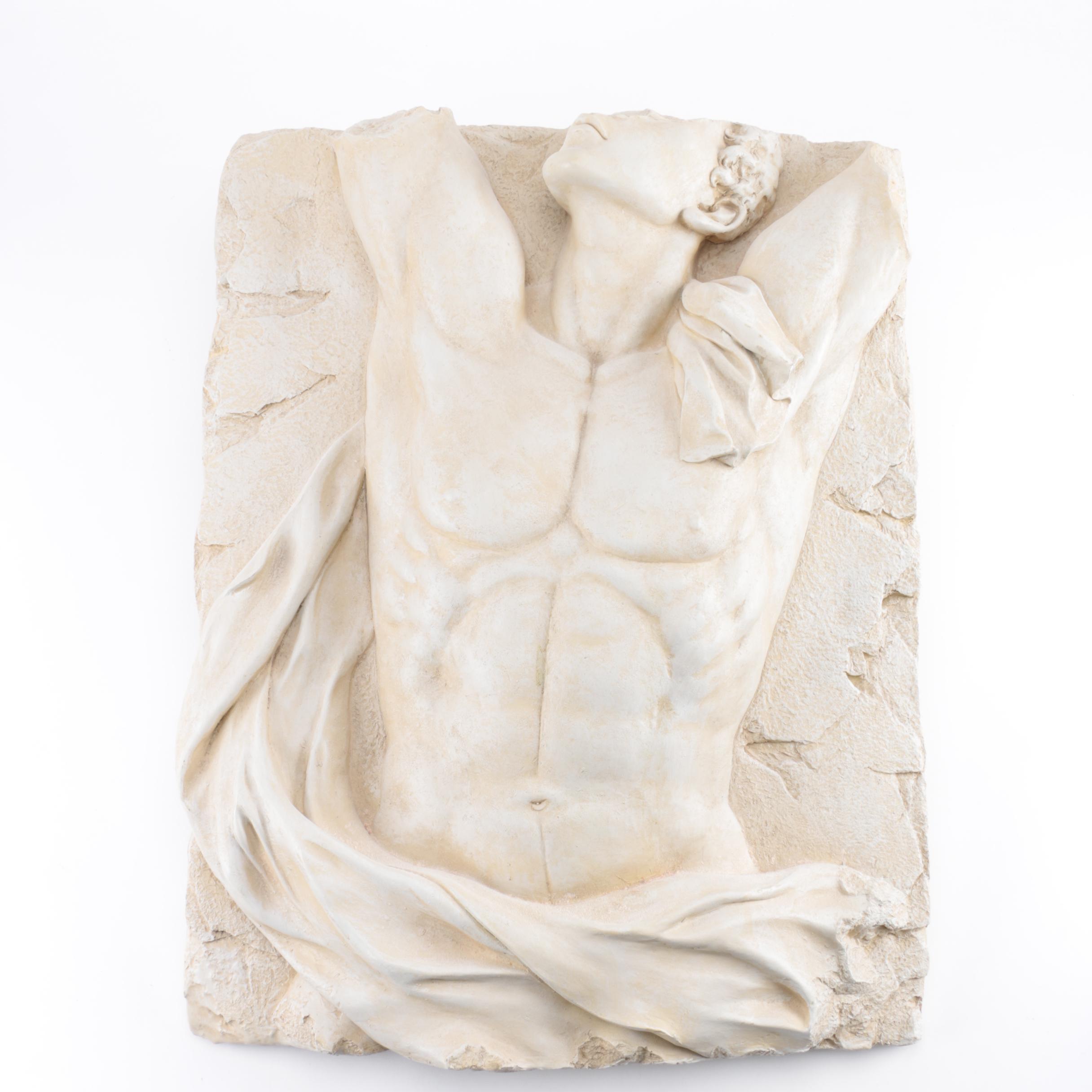 Plaster Cast of a Mans Torso Wall Decor