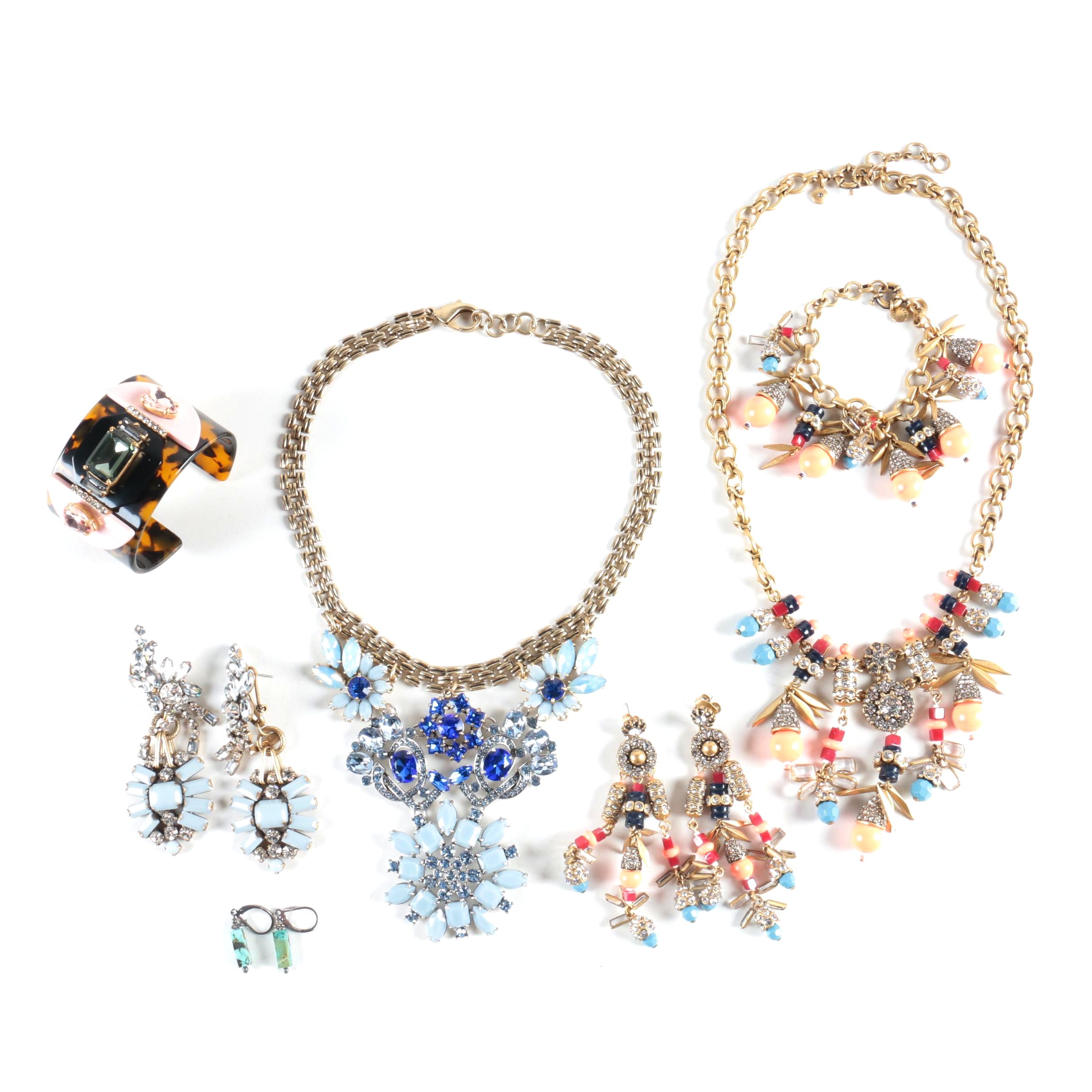 Collection of J Crew Jewelry and Sterling Silver Earrings