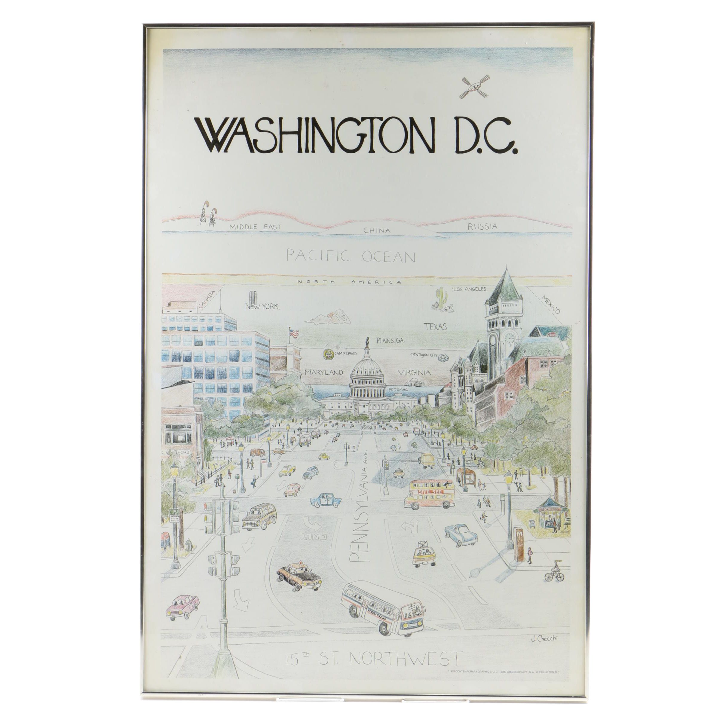 Offset Lithograph After J. Checchi of Washington D.C.