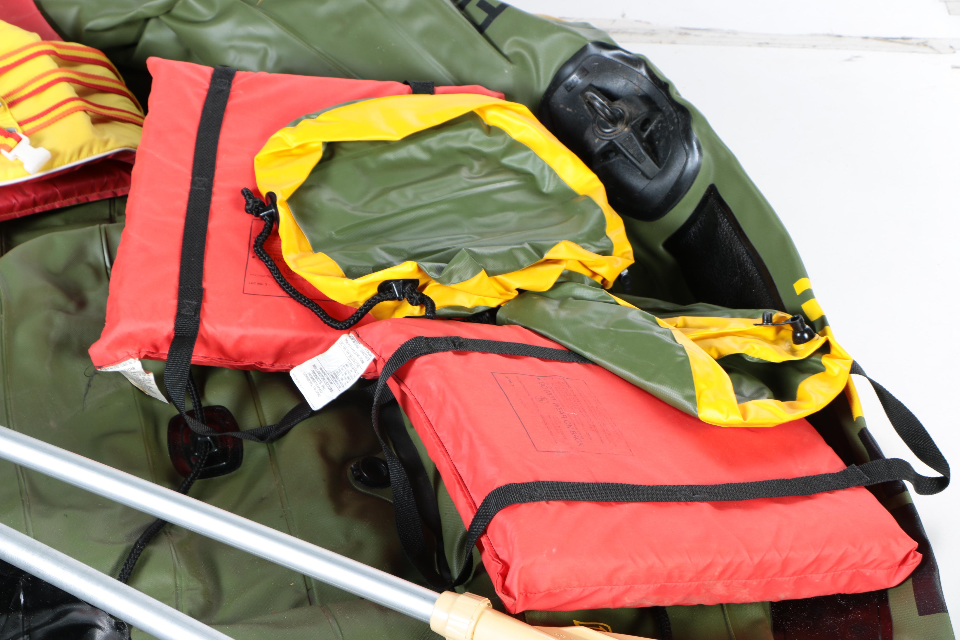 Inflatable Raft with Accessories and Coleman Inflatable Bed