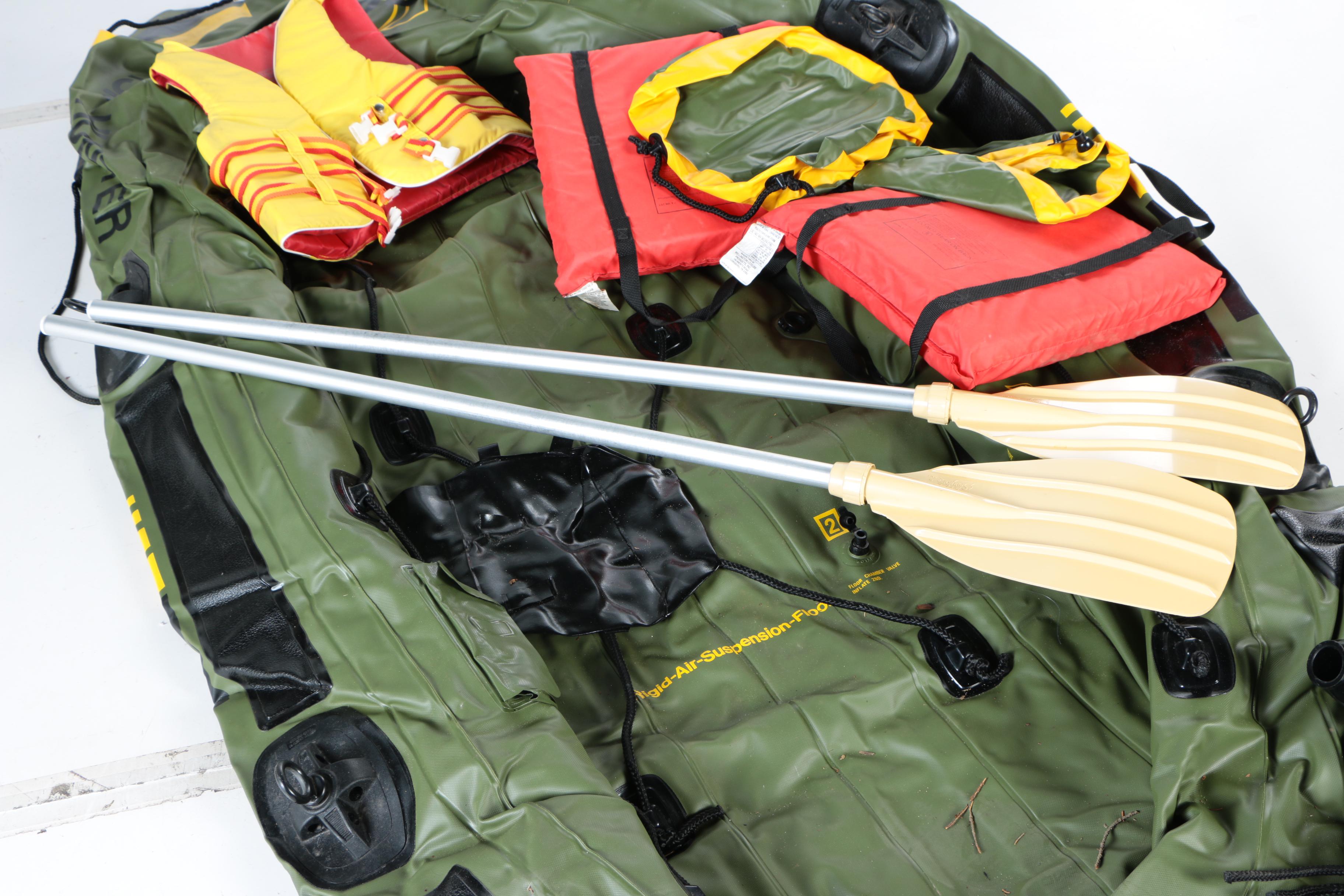 Inflatable Raft with Accessories and Coleman Inflatable Bed