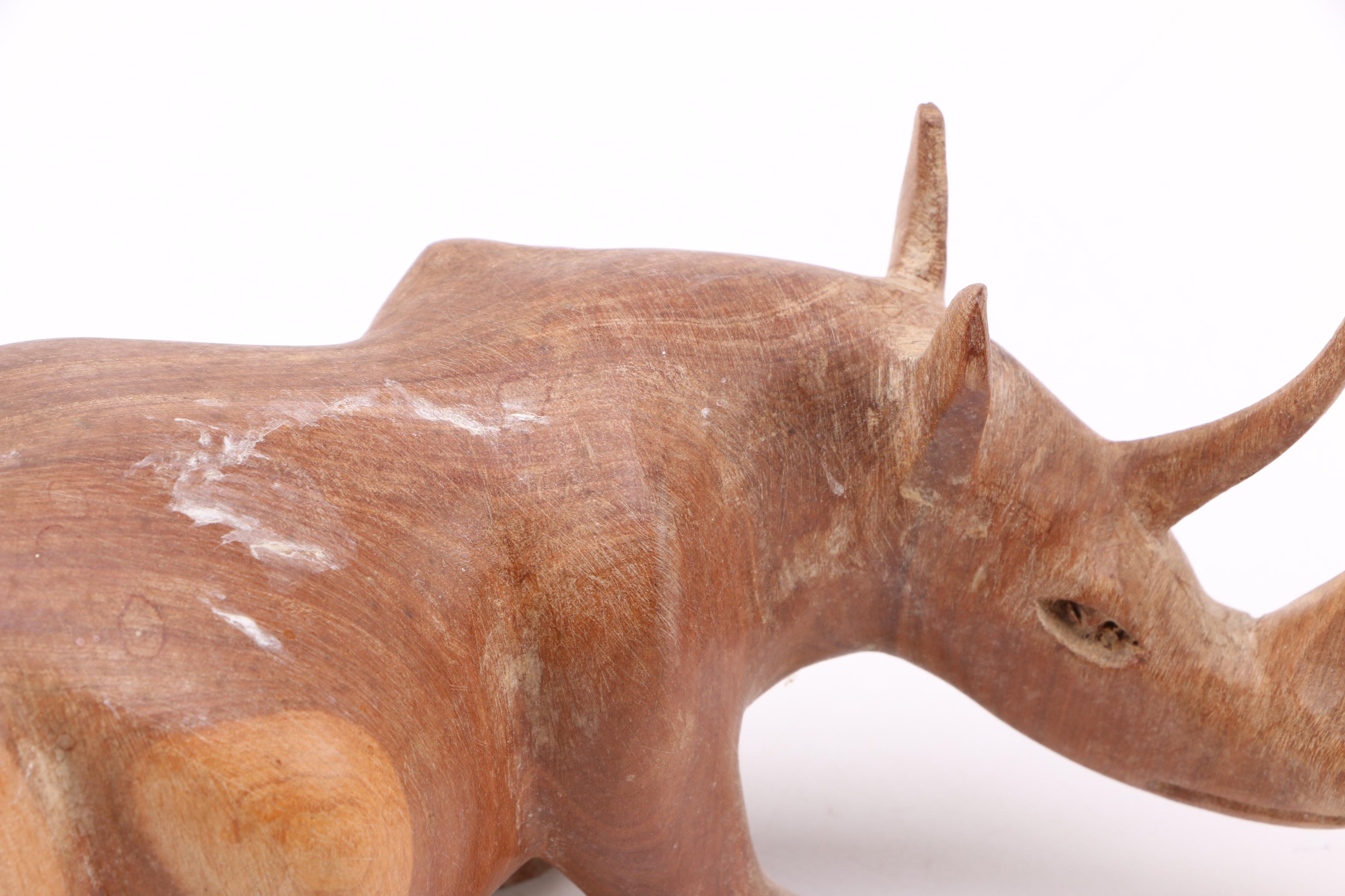 Wooden Animal Figurines with Serving Pieces from the Philippines
