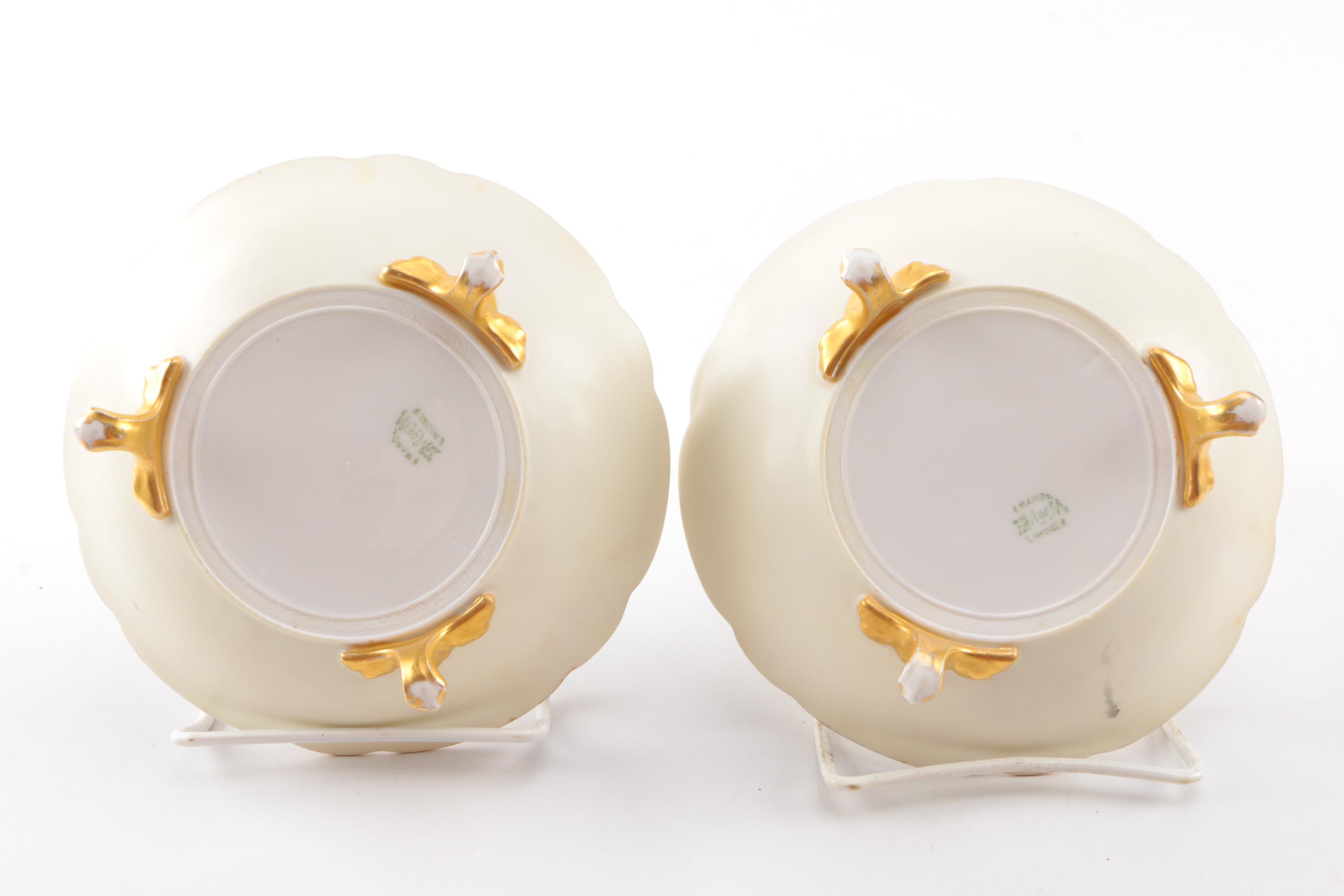 Copeland and B Moem Antique Porcelain Floral Dishes