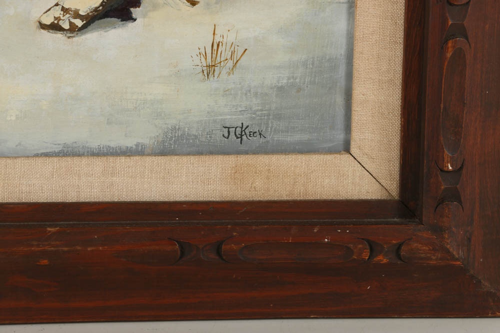 Jeanne G. Keck Oil Painting on Board "To be Repaired"