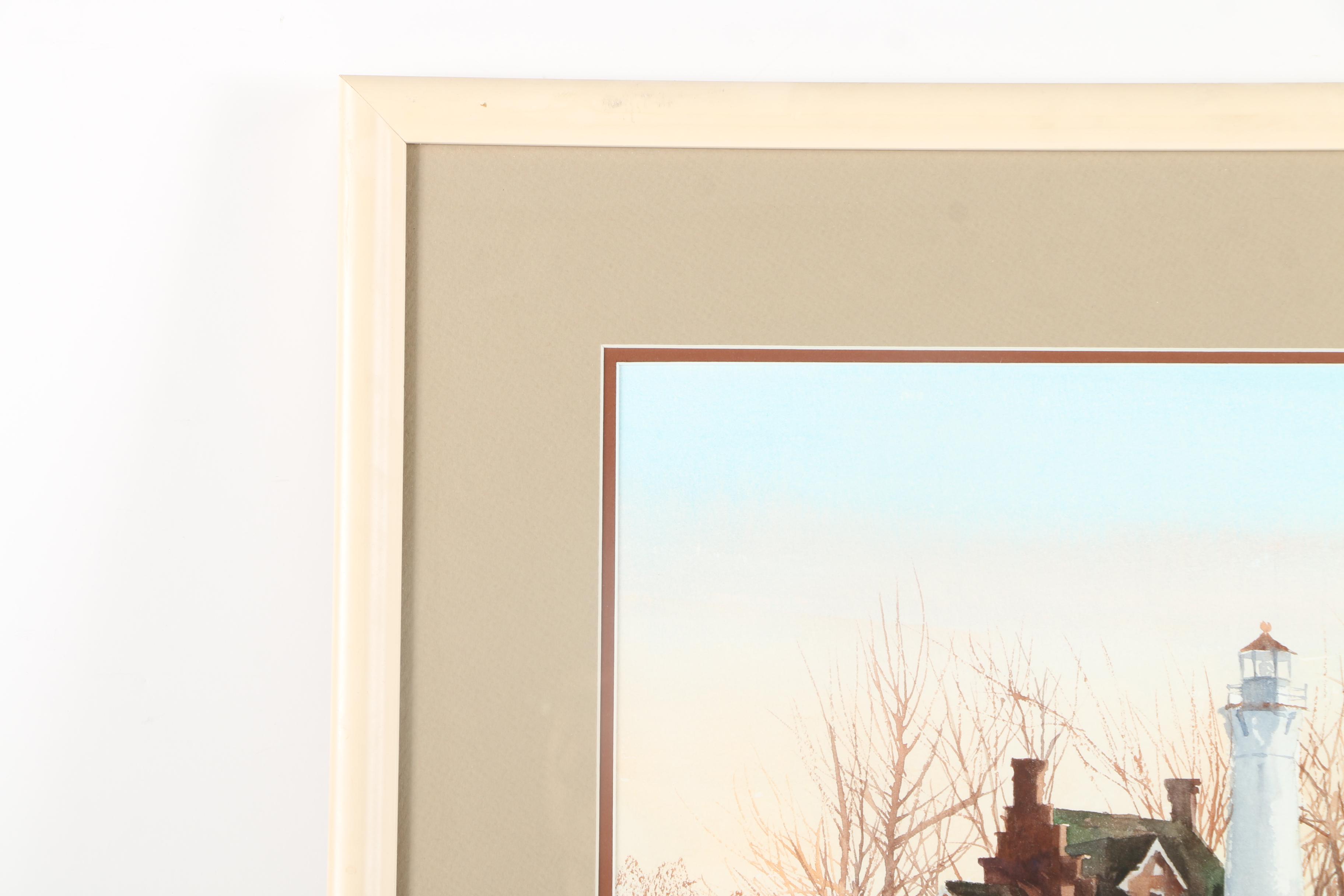 Thomas Thiery Original Signed Watercolor and Gouache Painting on Paper