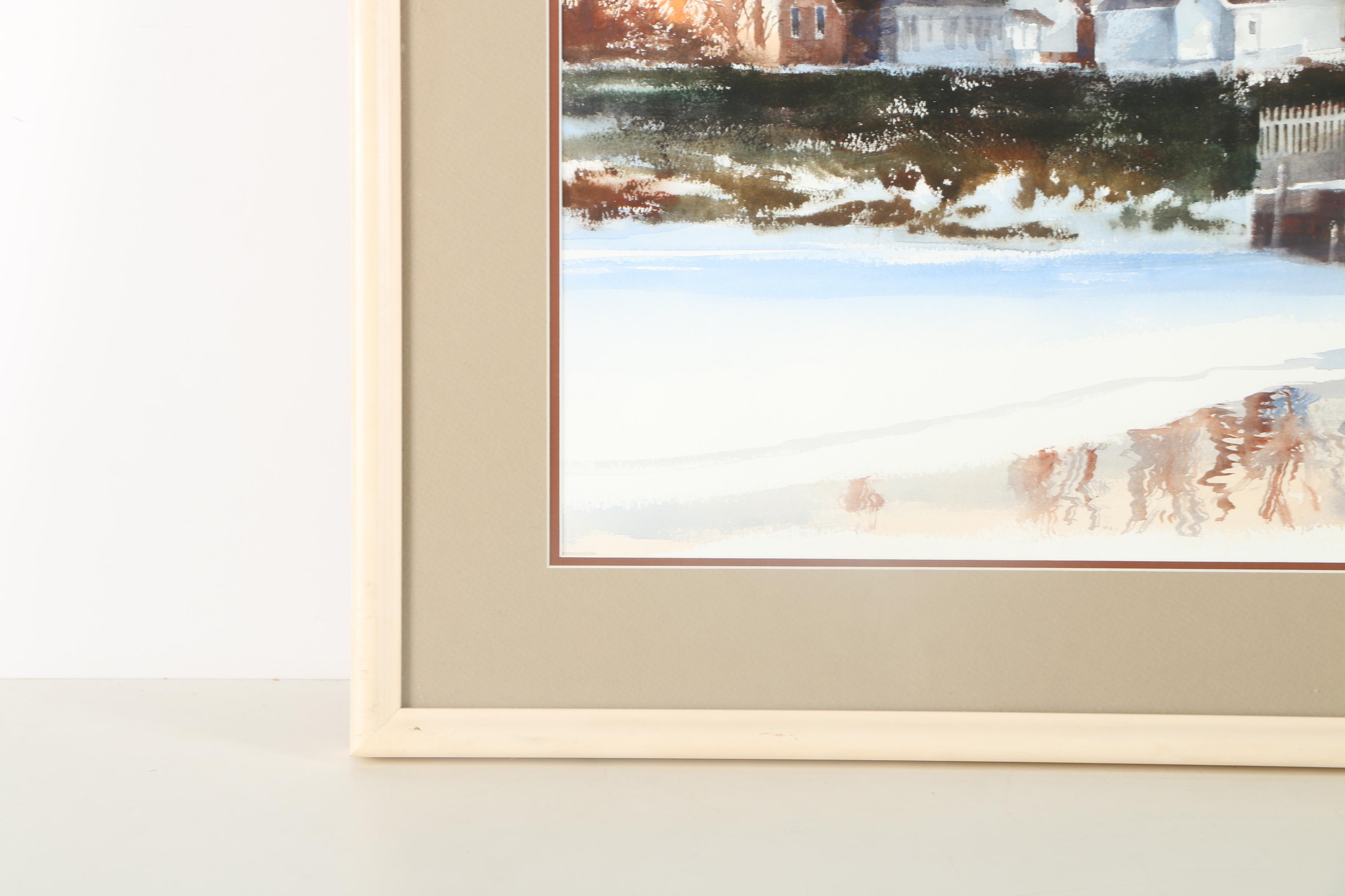 Thomas Thiery Original Signed Watercolor and Gouache Painting on Paper