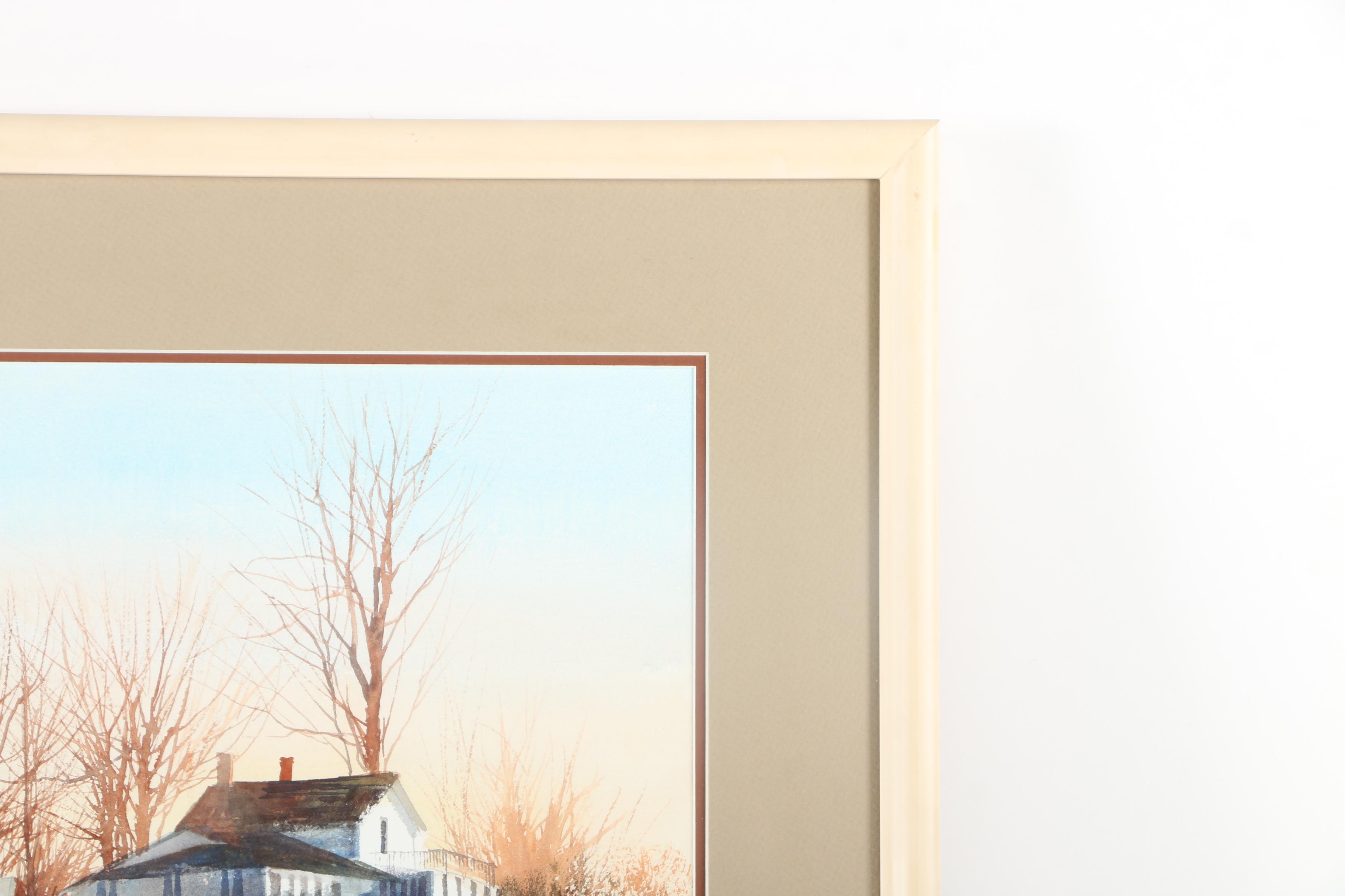 Thomas Thiery Original Signed Watercolor and Gouache Painting on Paper