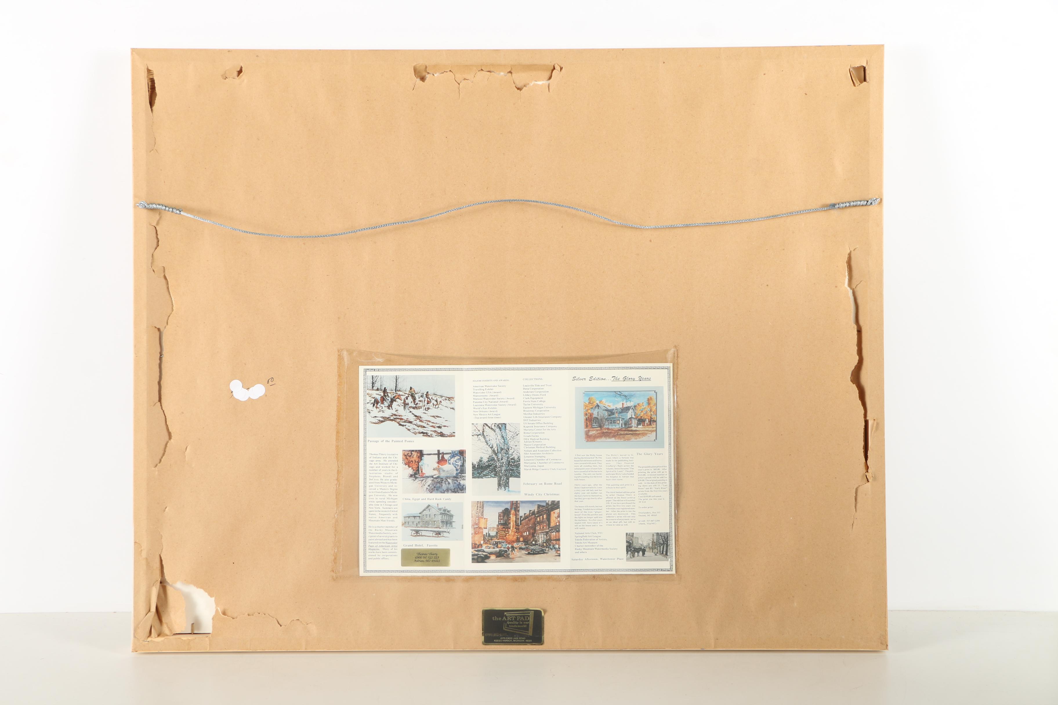 Thomas Thiery Original Signed Watercolor and Gouache Painting on Paper