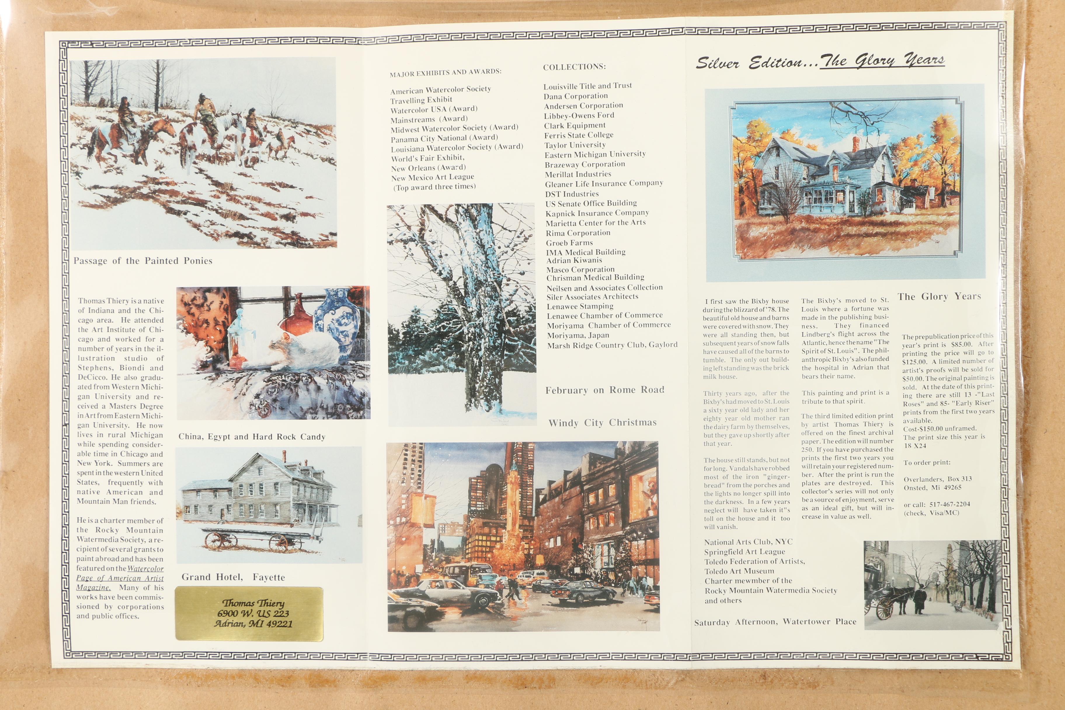 Thomas Thiery Original Signed Watercolor and Gouache Painting on Paper