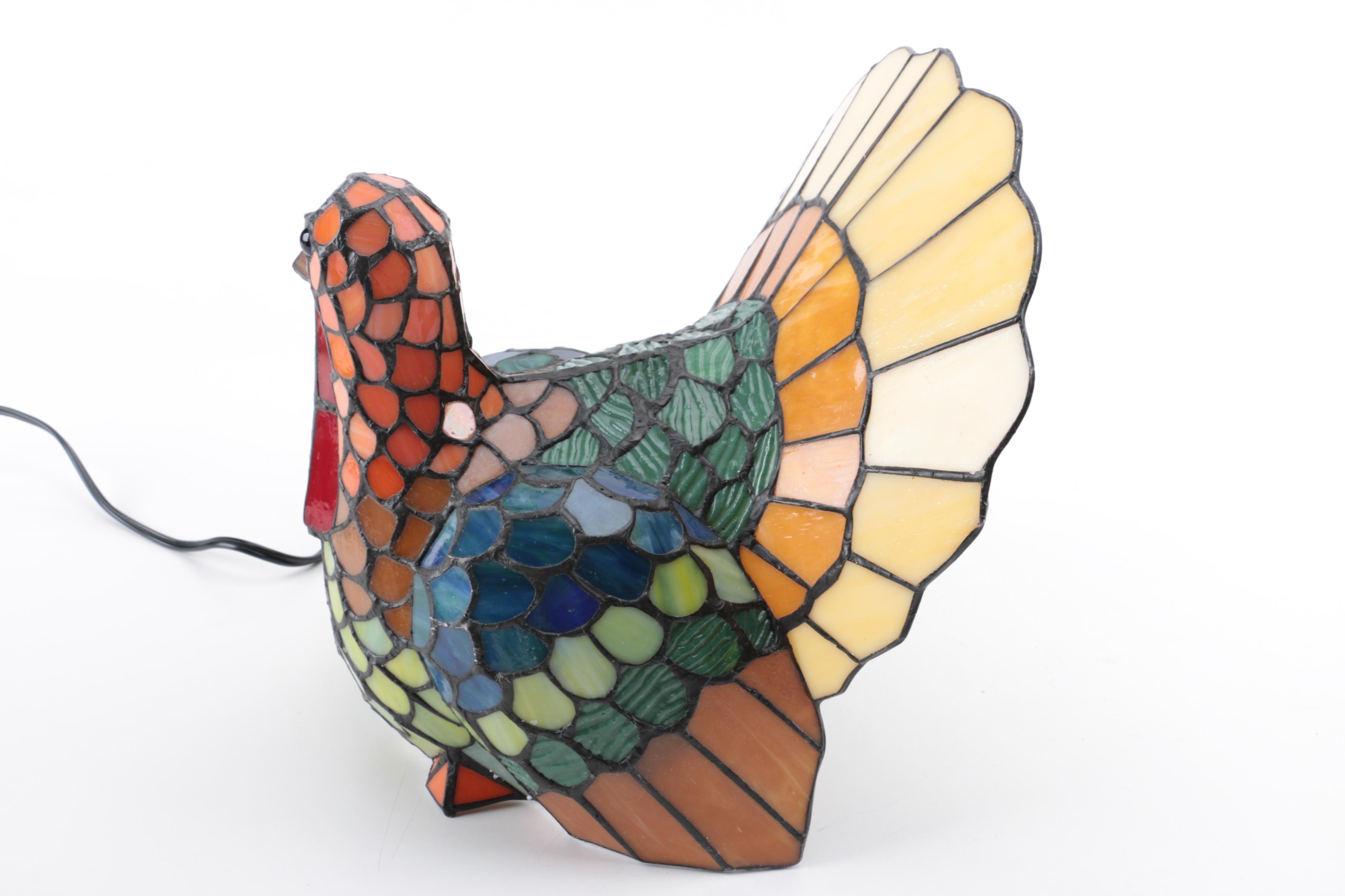 Stained Glass Turkey Lamp