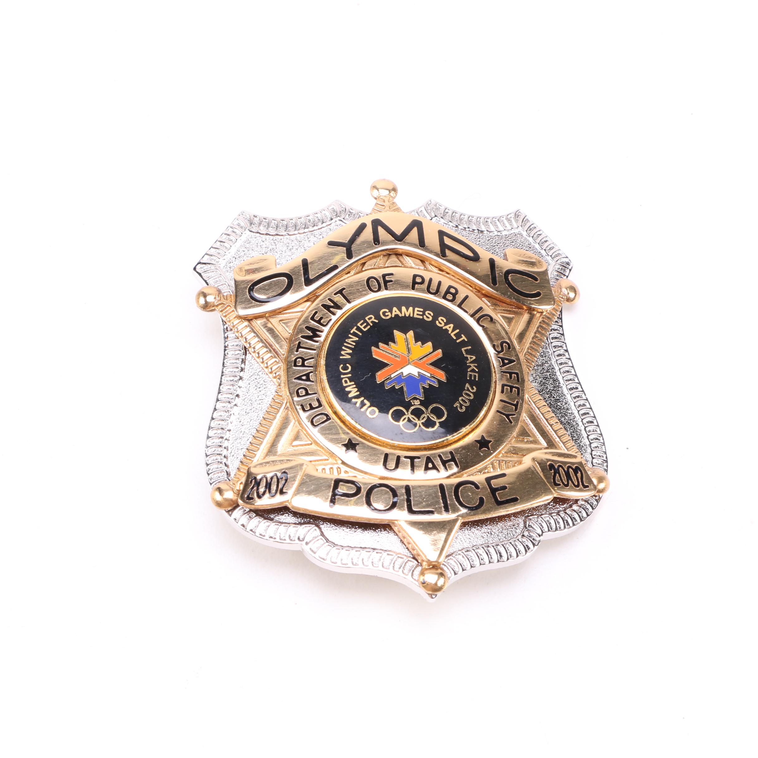 Commemorative 2002 Salt Lake City Olympics Police Badge