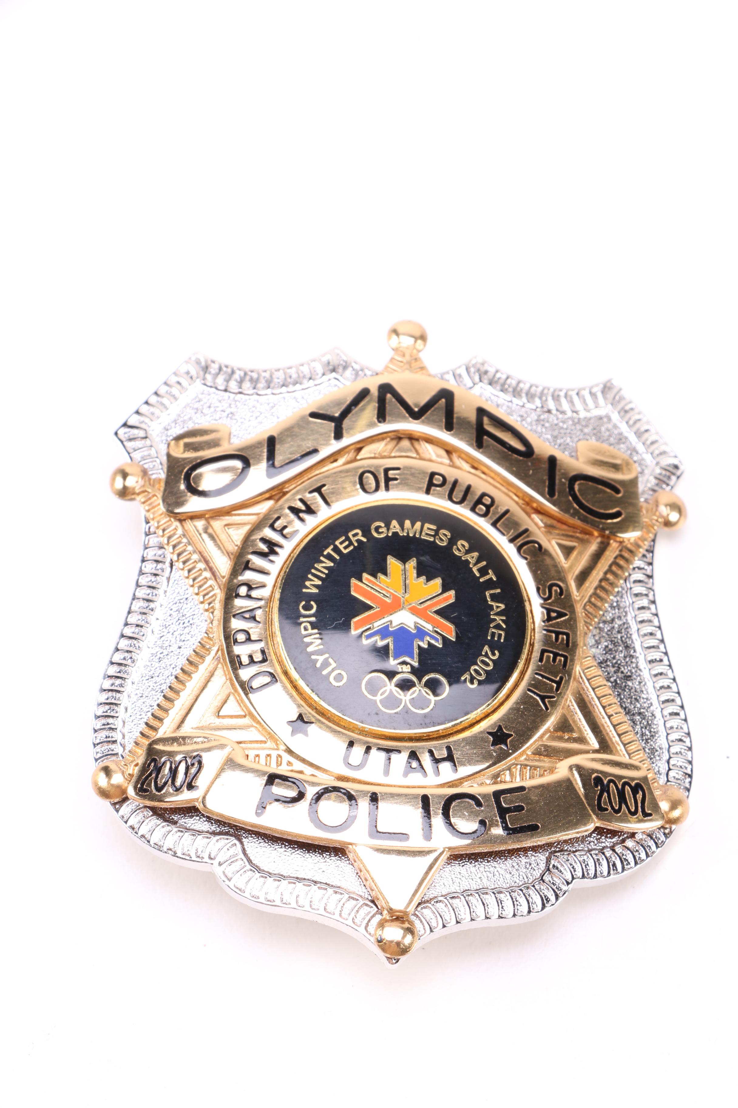 Commemorative 2002 Salt Lake City Olympics Police Badge