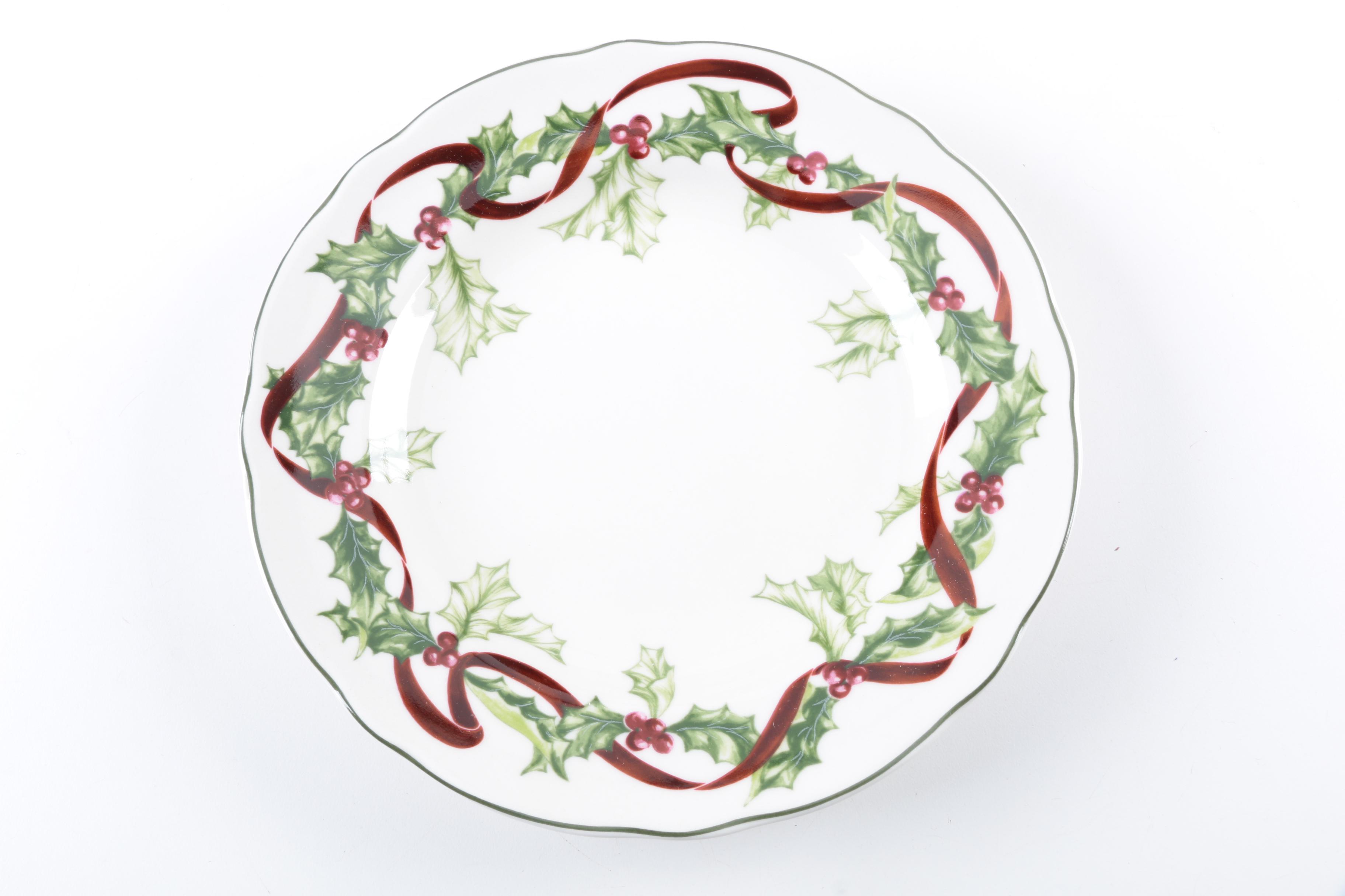 Collection of Charter Club Winter Garland Salad Plates