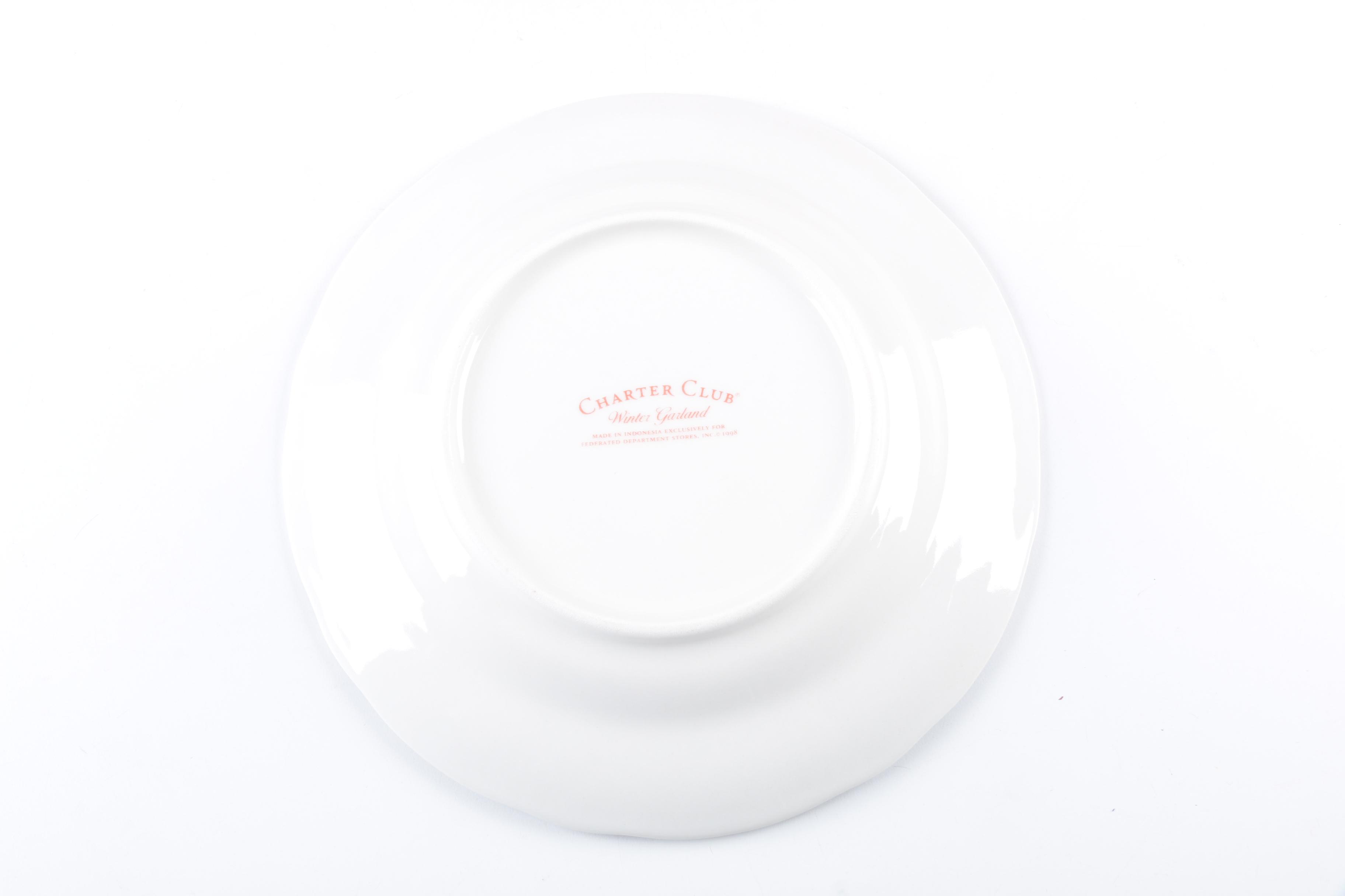 Collection of Charter Club Winter Garland Salad Plates