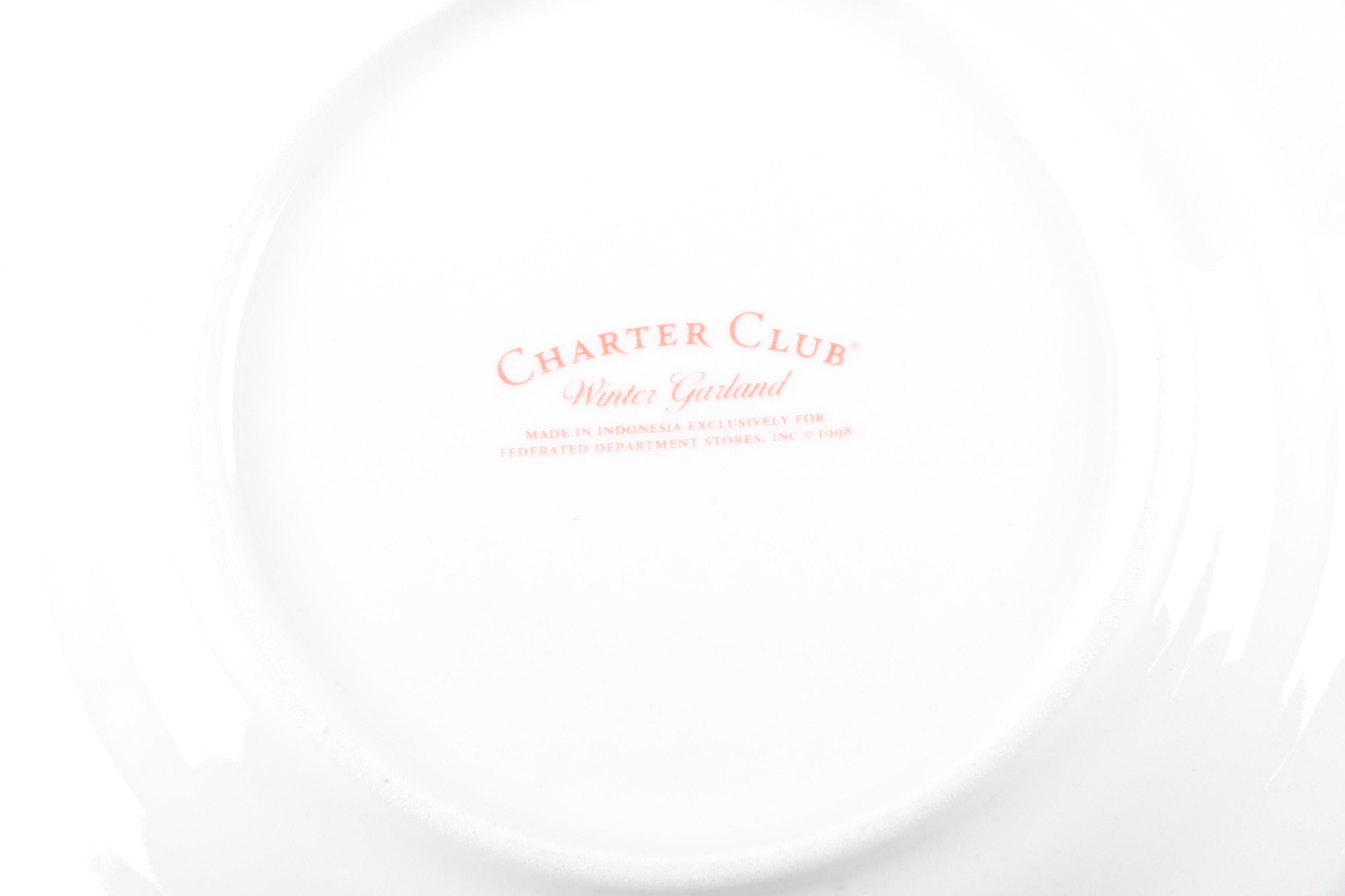 Collection of Charter Club Winter Garland Salad Plates