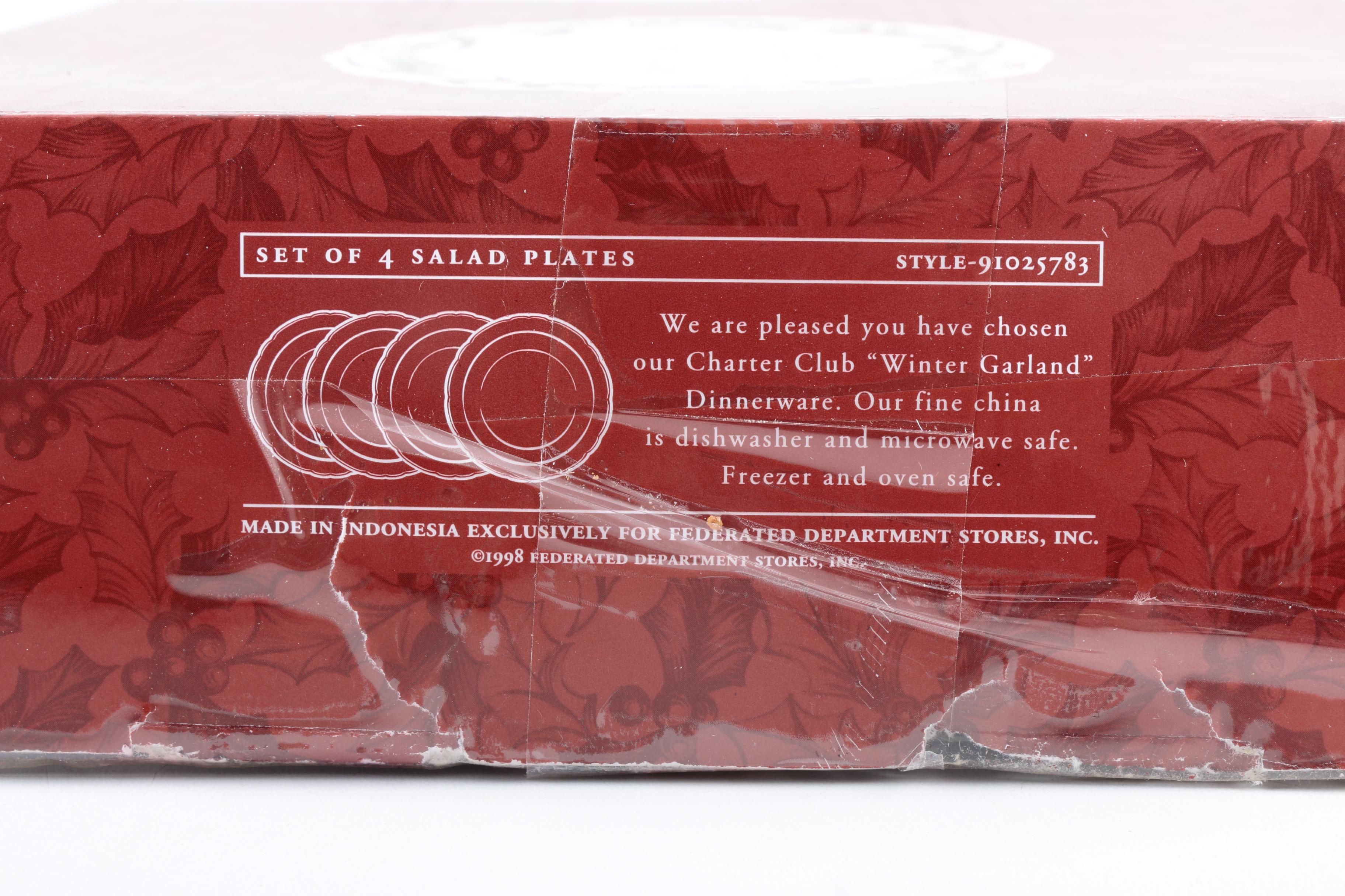 Collection of Charter Club Winter Garland Salad Plates