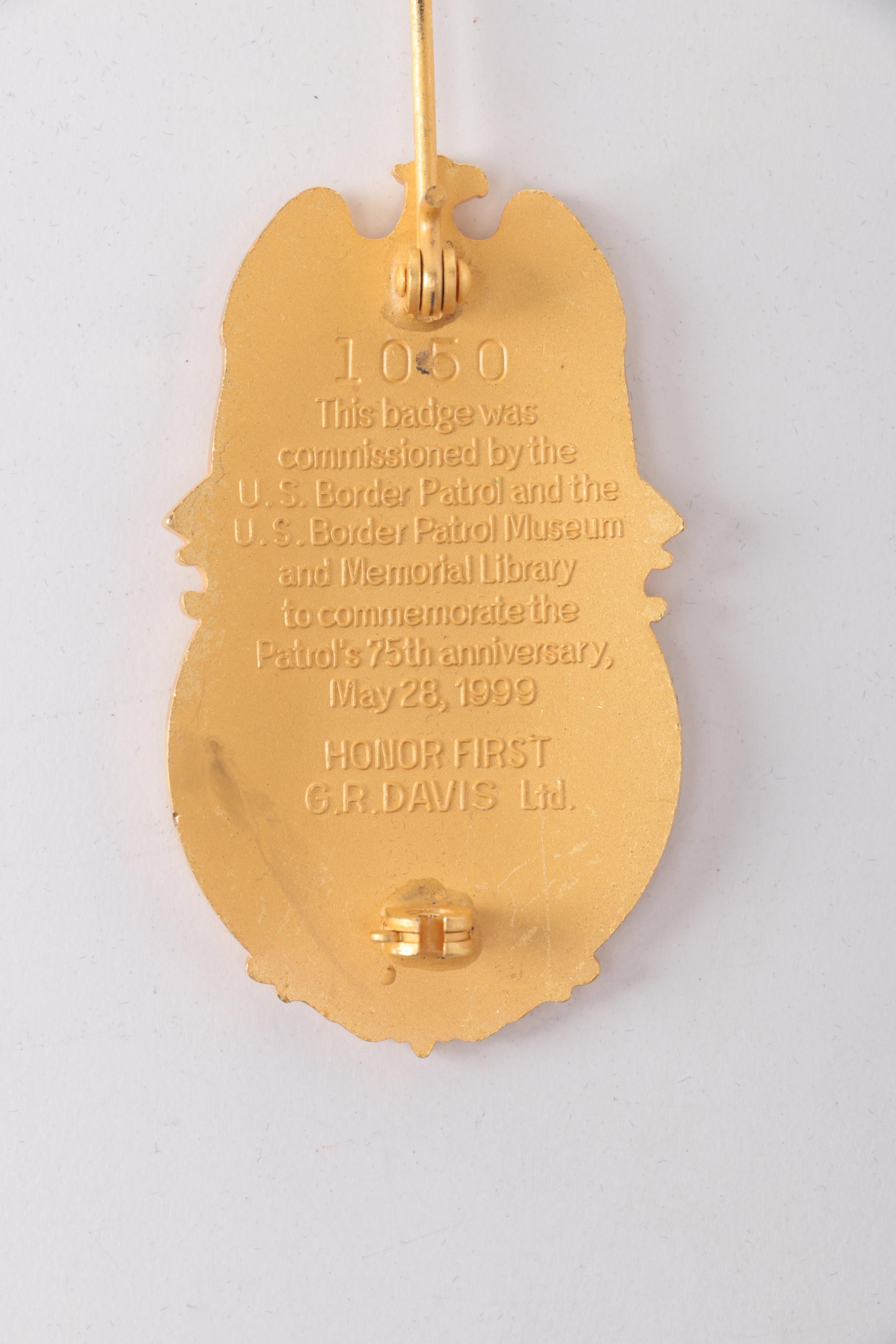 Commemorative 75th Anniversary U.S. Border Patrol Badge