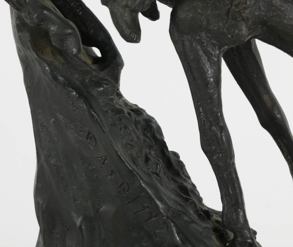 A.S.B. 1992 Bronze Sculpture After Frederic Remington's "The Mountain Man"