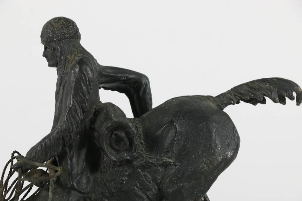 A.S.B. 1992 Bronze Sculpture After Frederic Remington's "The Mountain Man"