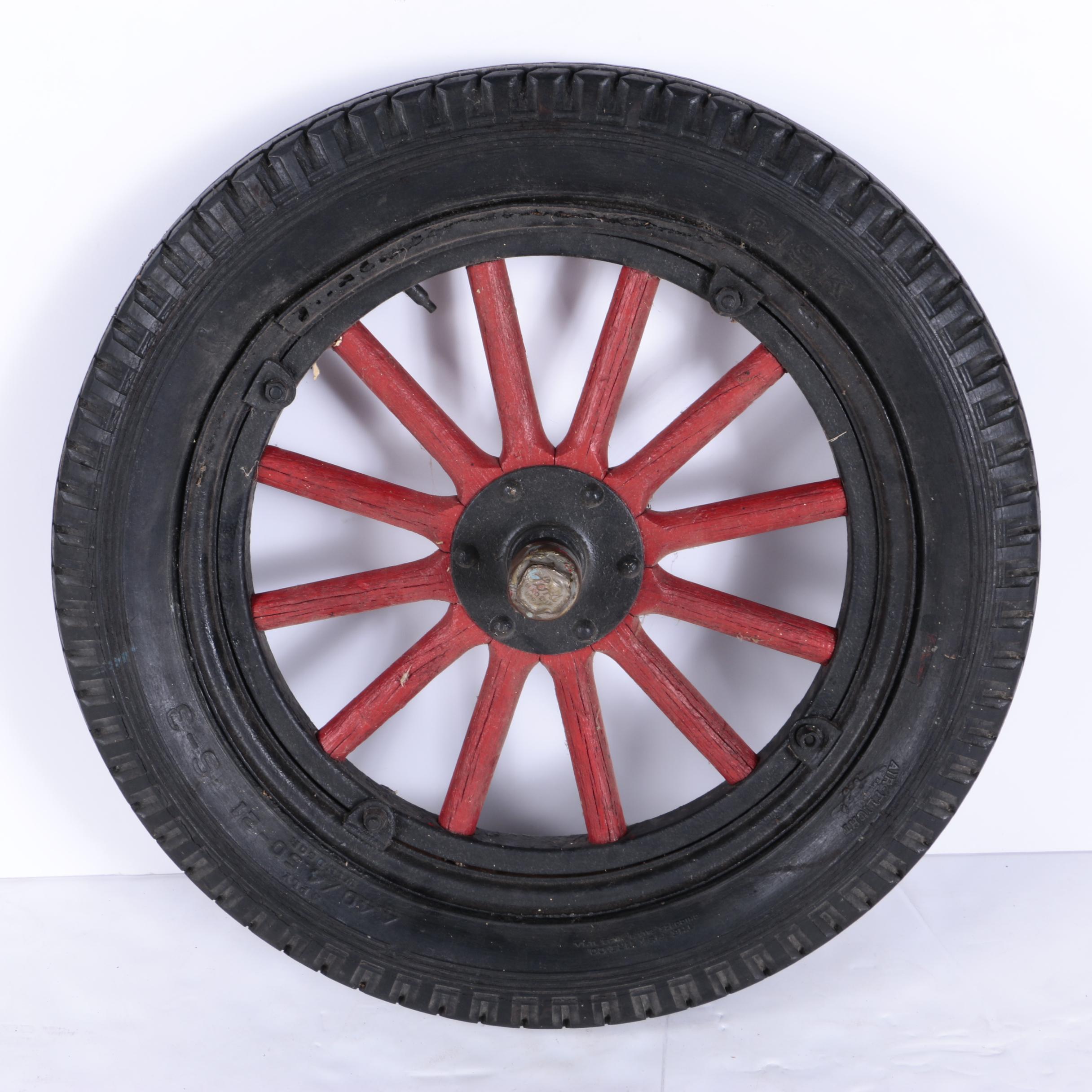 Pair of Vintage Wagon Tires and Wheels
