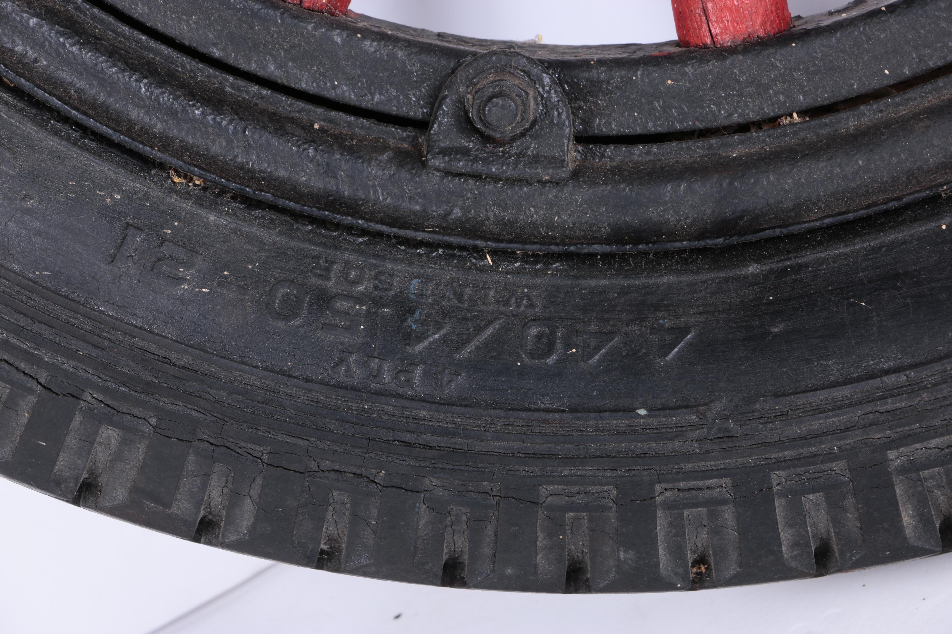 Pair of Vintage Wagon Tires and Wheels