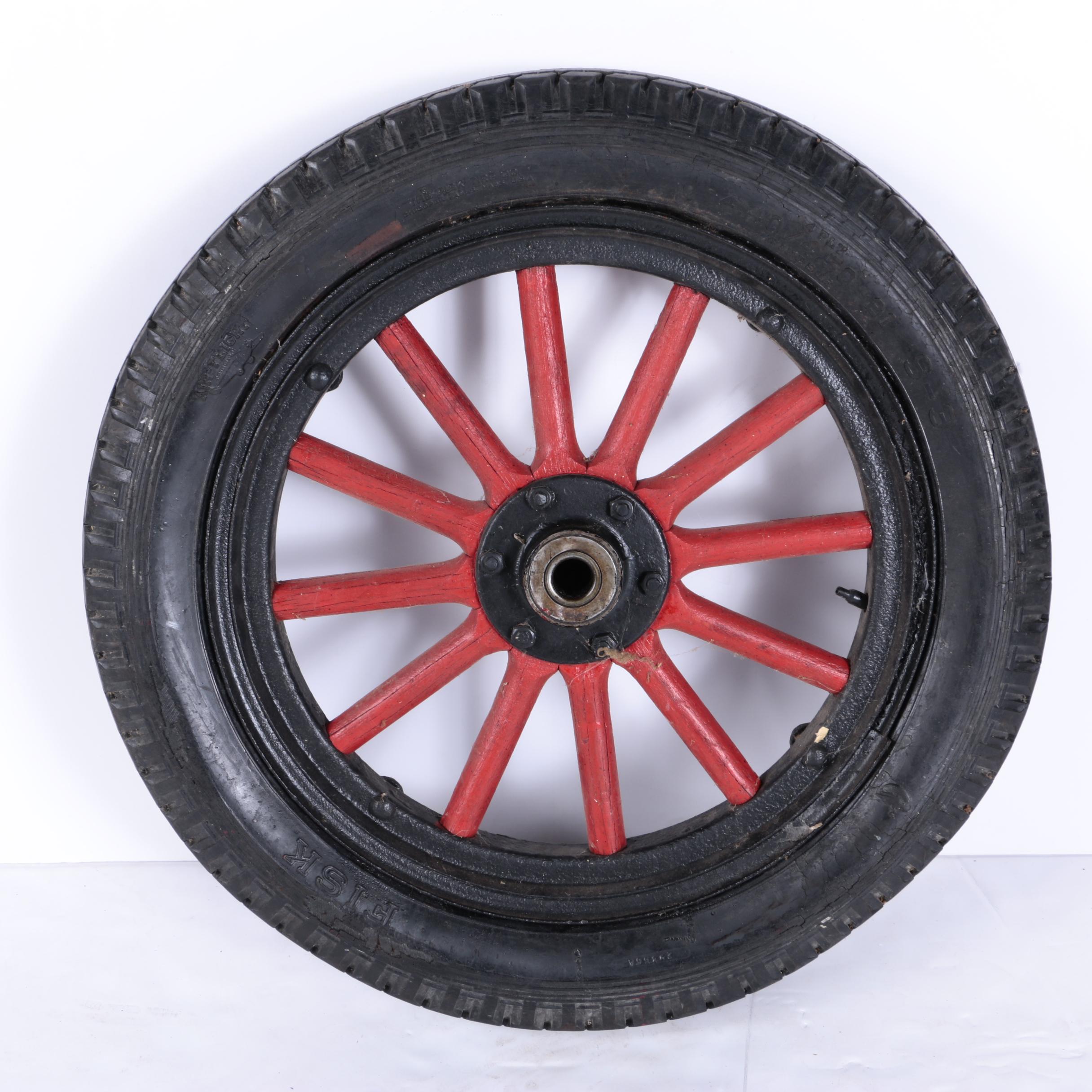 Pair of Vintage Wagon Tires and Wheels